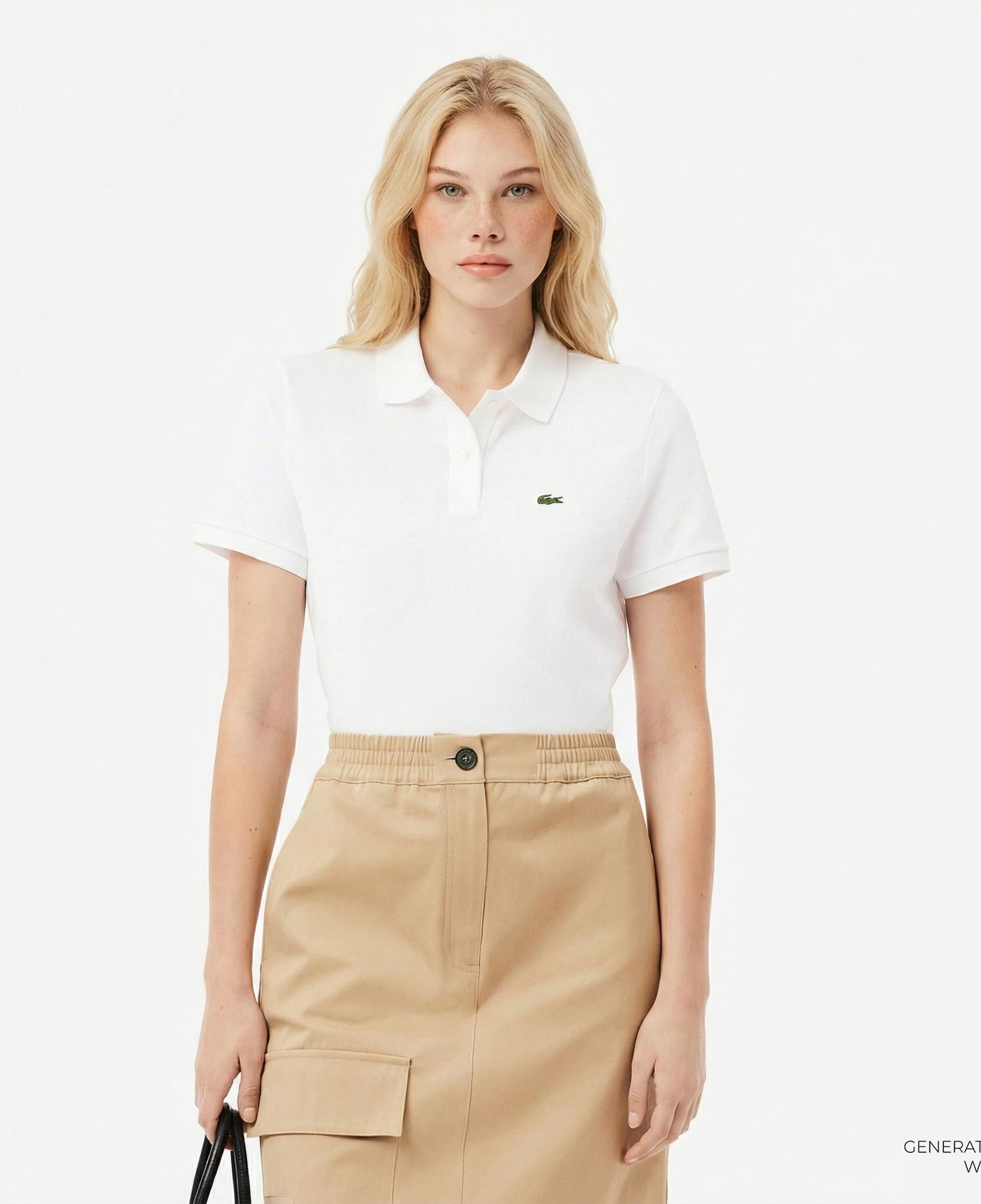 Lacoste Kadın Regular Fit Beyaz Polo