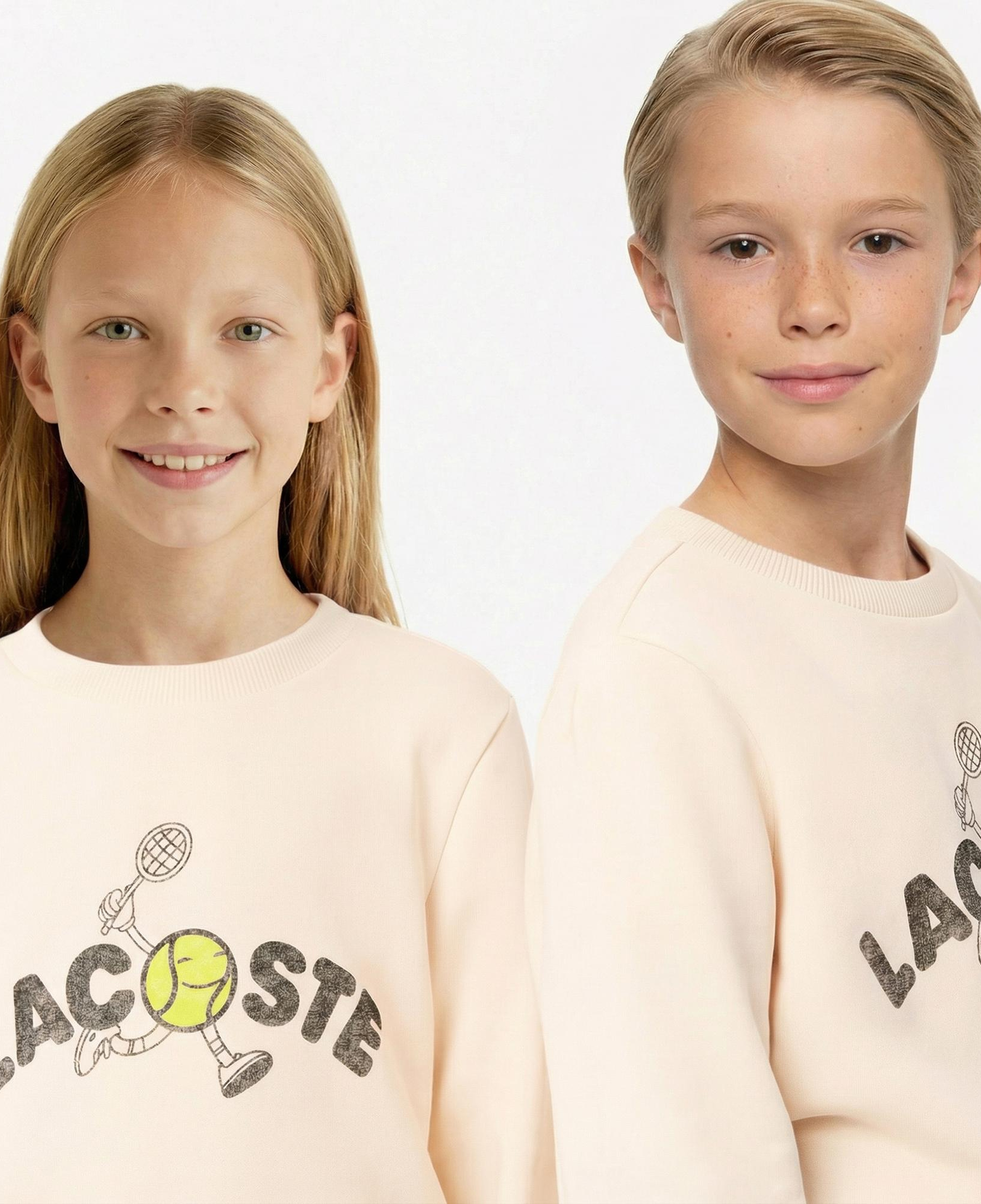 Lacoste Çocuk Baskılı Bej Sweatshirt
