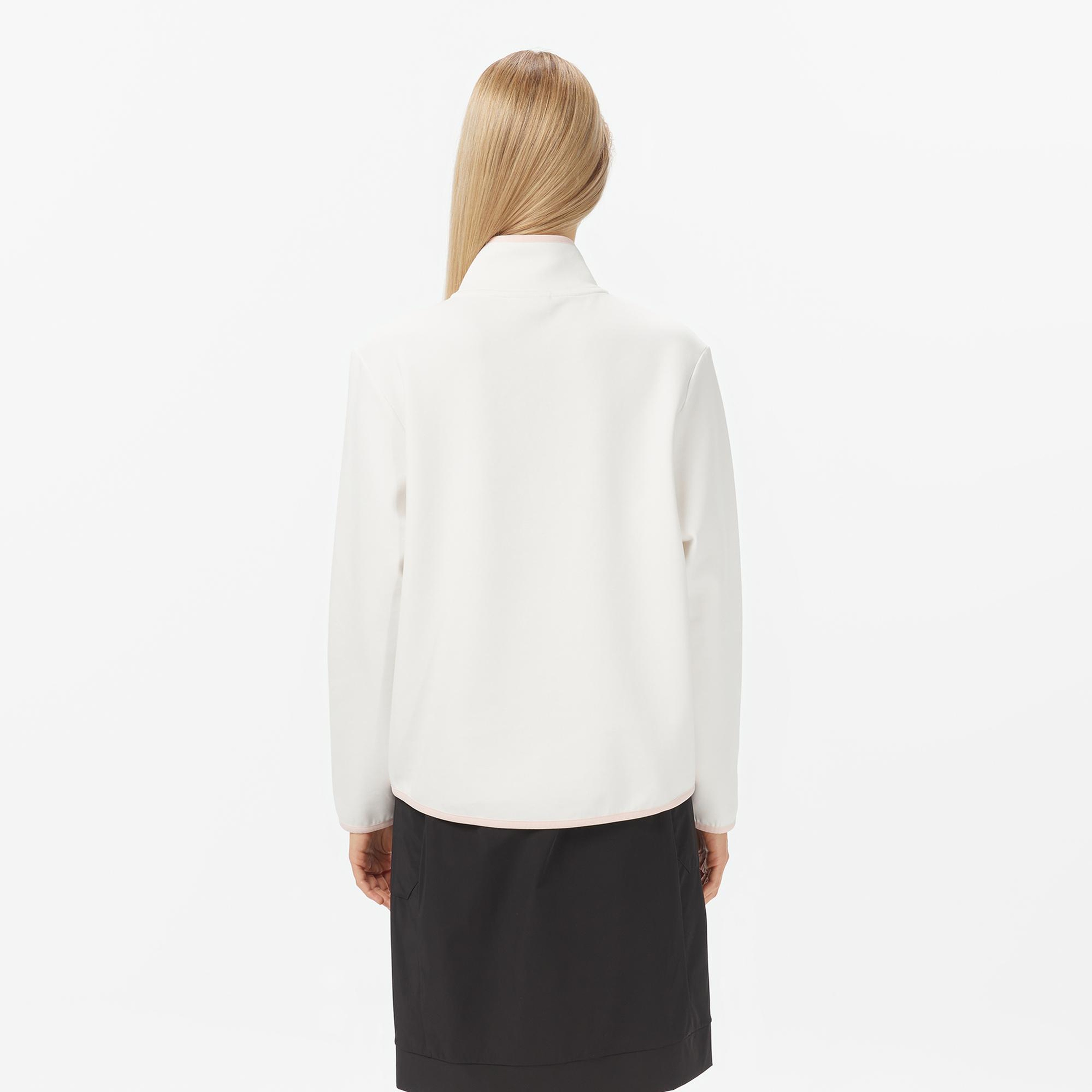 Lacoste Kadın Regular Fit Yarım Fermuarlı Beyaz Sweatshirt