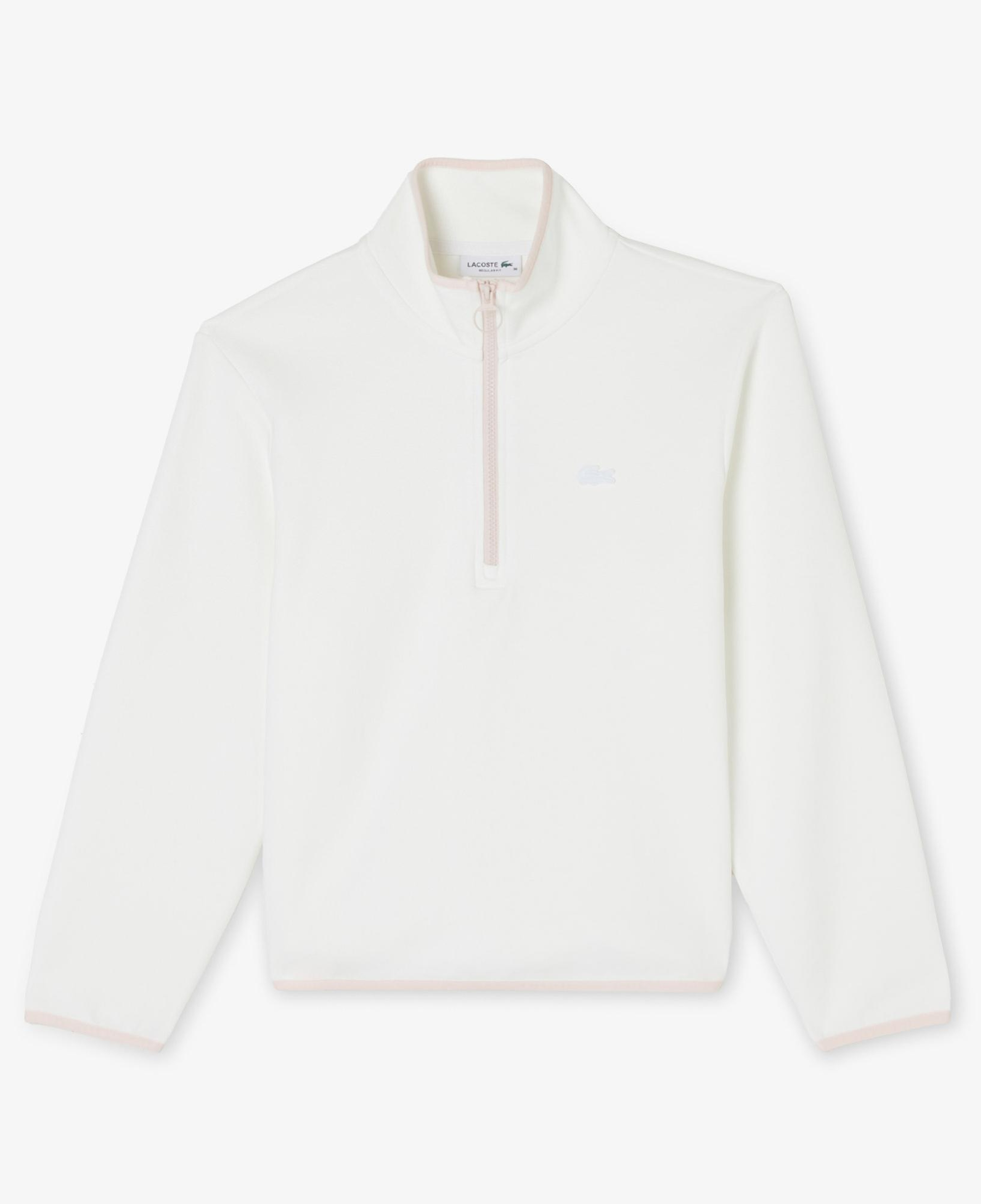 Lacoste Kadın Regular Fit Yarım Fermuarlı Beyaz Sweatshirt