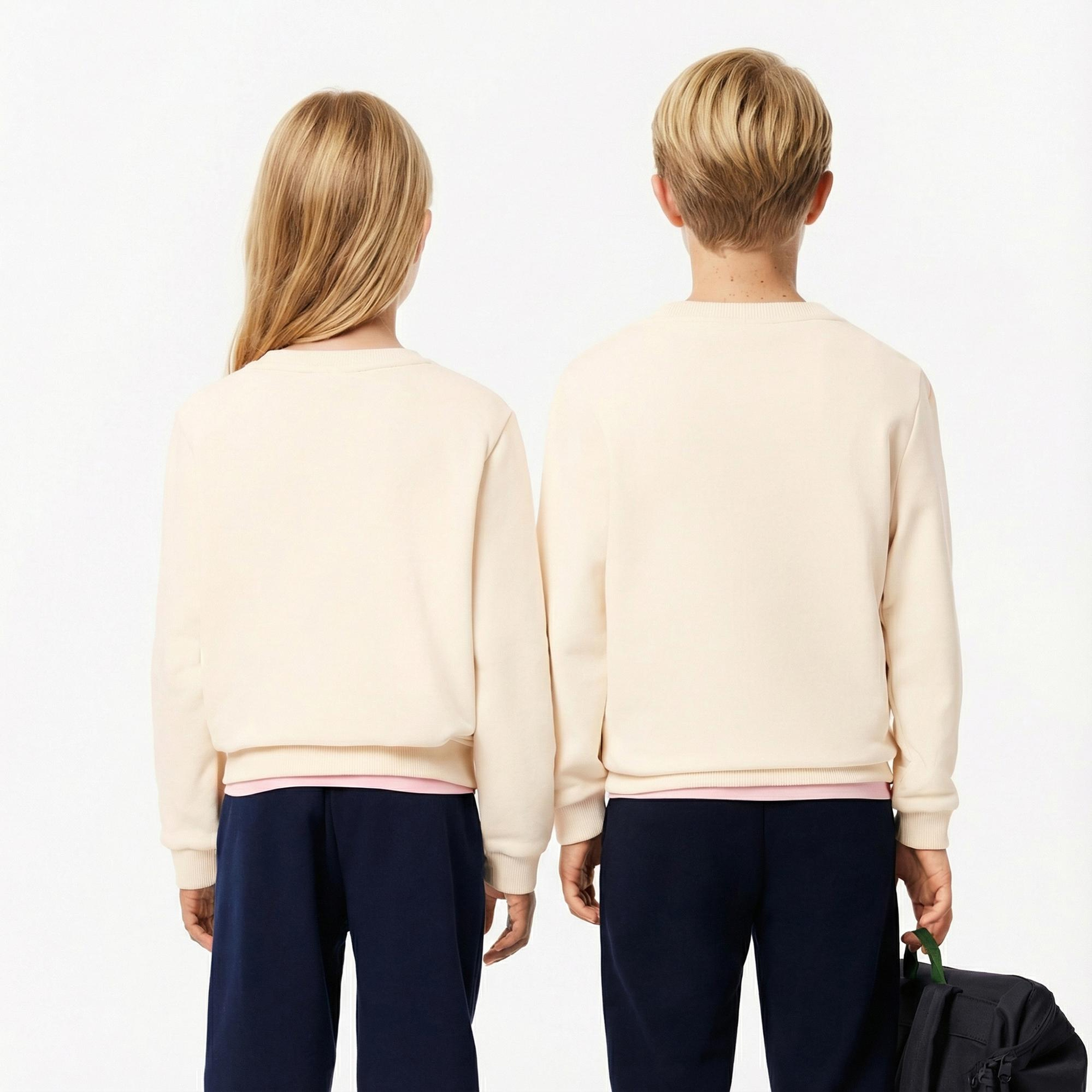 Lacoste Çocuk Baskılı Bej Sweatshirt