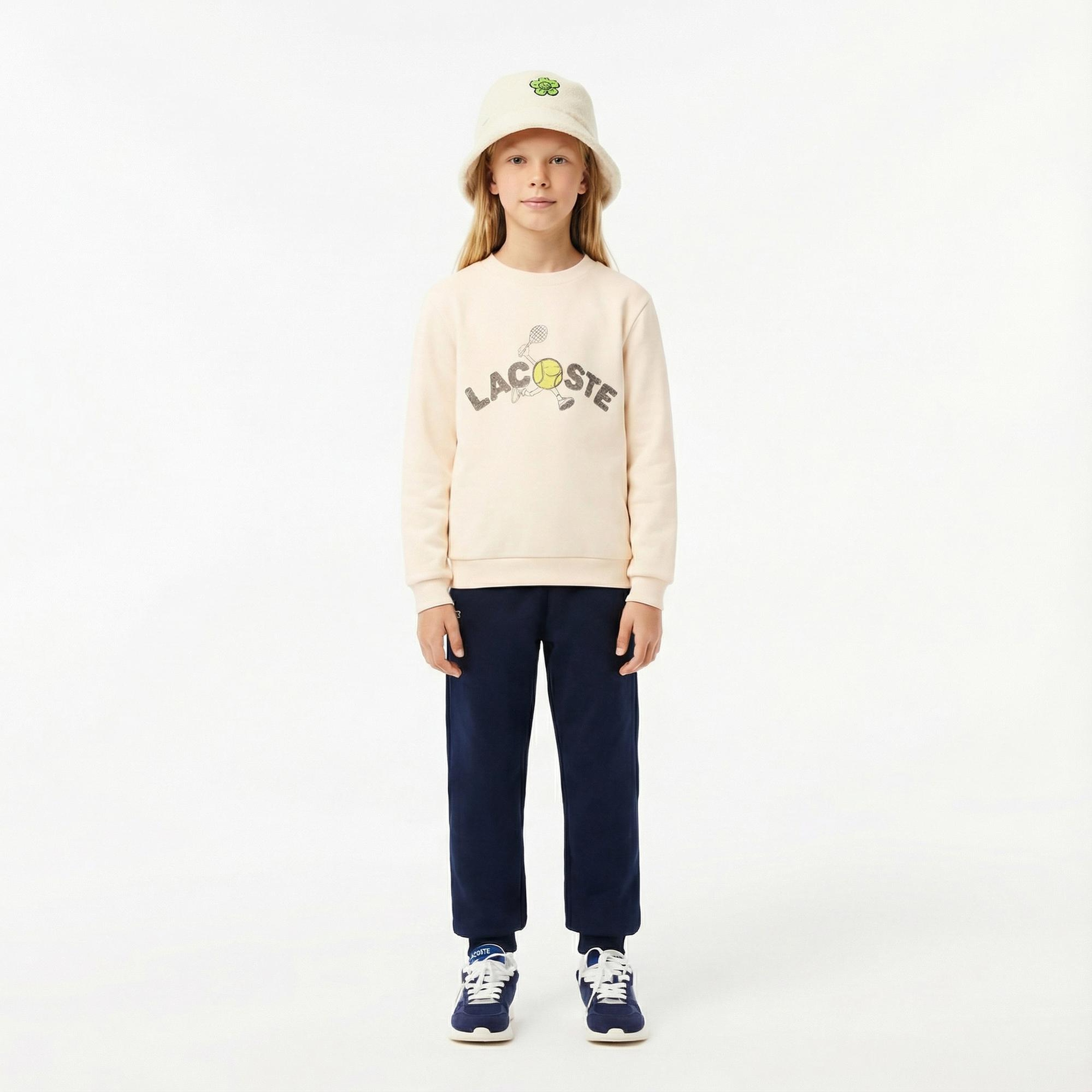 Lacoste Çocuk Baskılı Bej Sweatshirt
