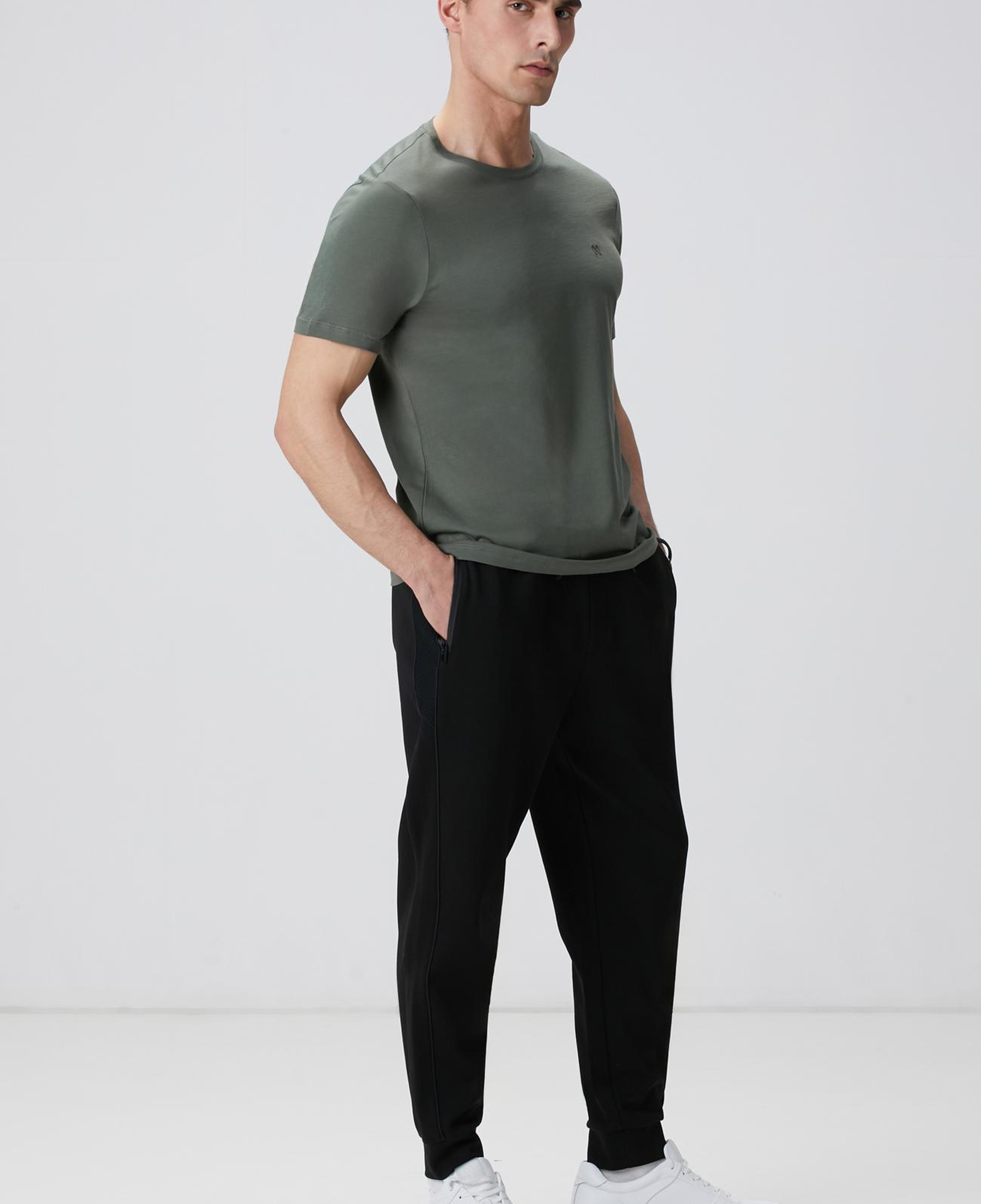 Network Erkek Haki Basic T-shirt