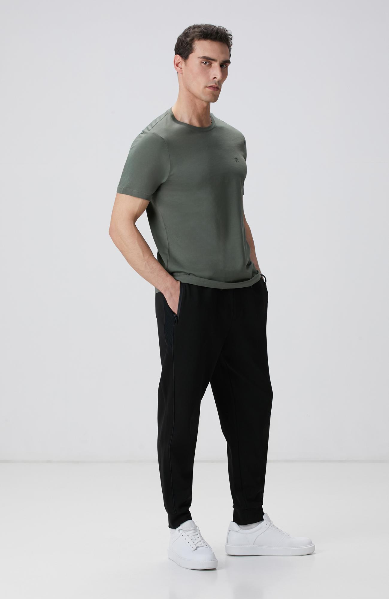 Network Erkek Haki Basic T-shirt