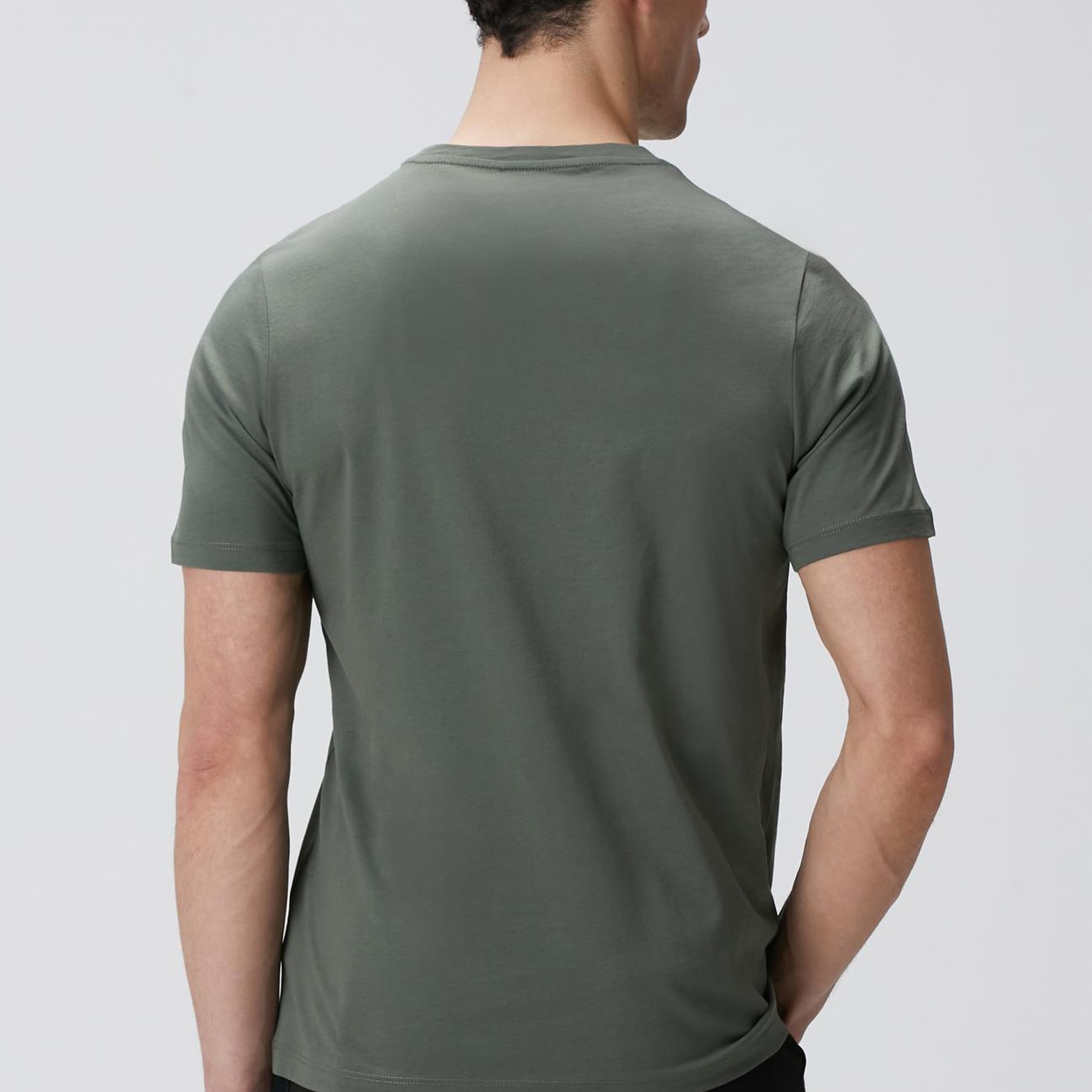 Network Erkek Haki Basic T-shirt
