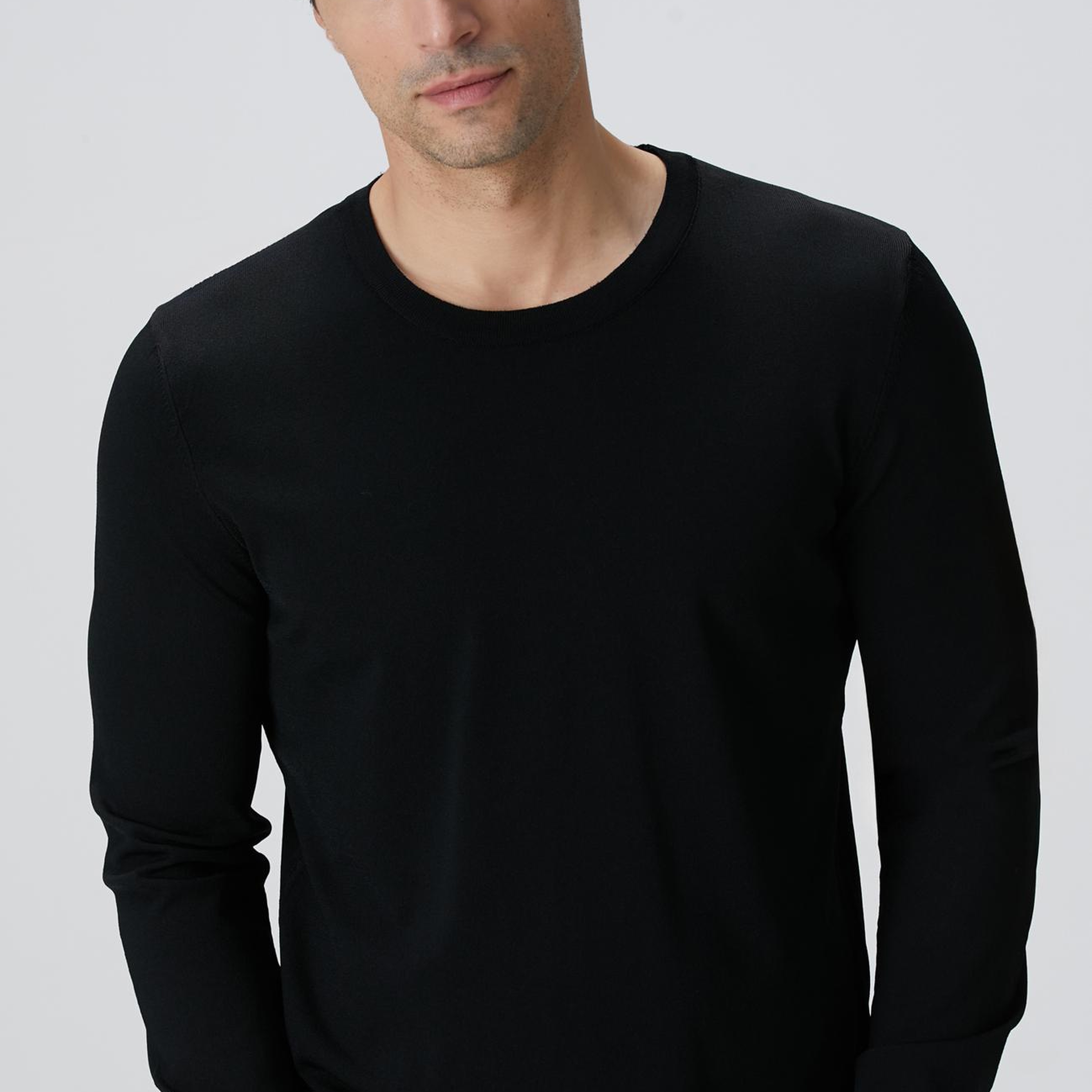 Network Erkek N-Tech Siyah Basic Triko Kazak