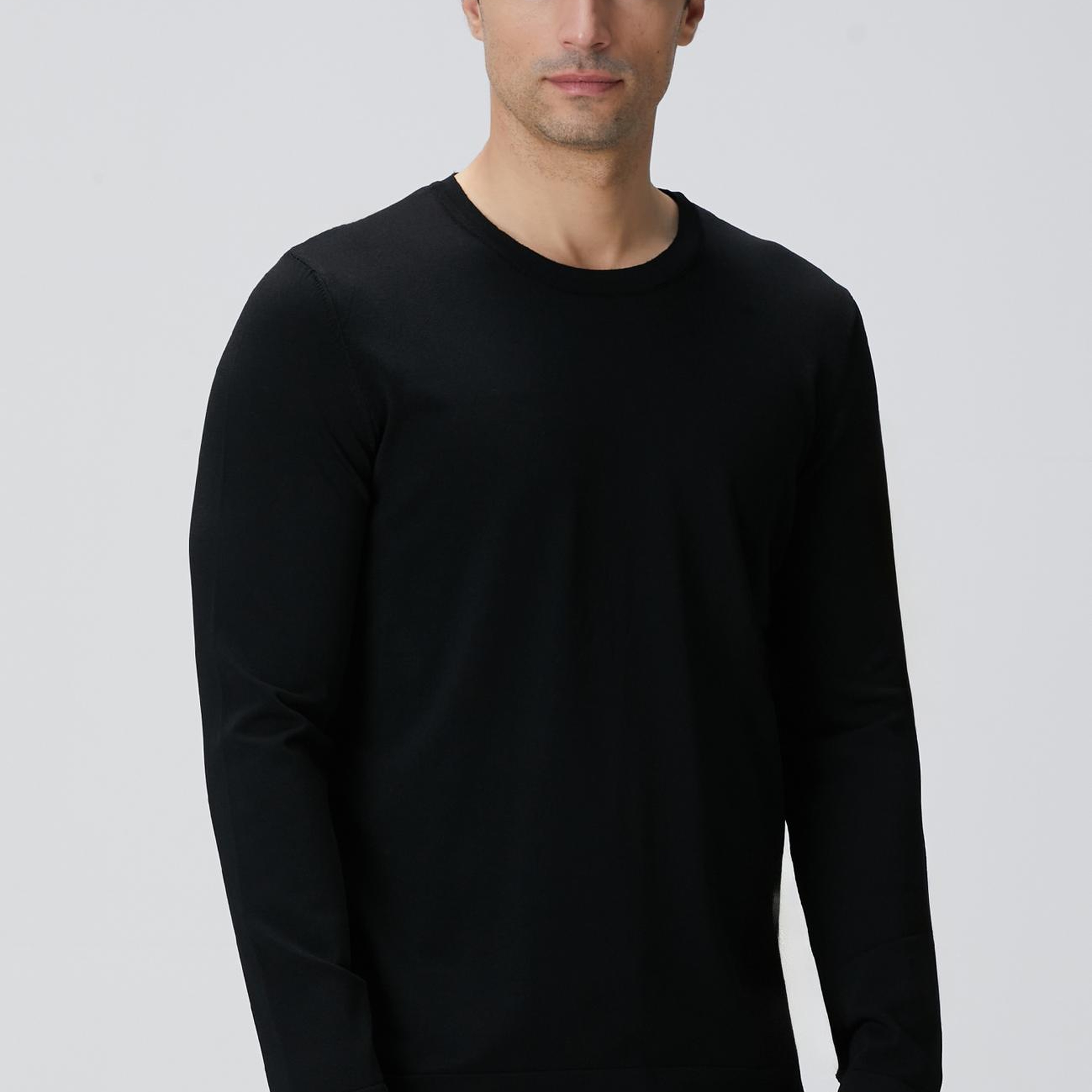 Network Erkek N-Tech Siyah Basic Triko Kazak