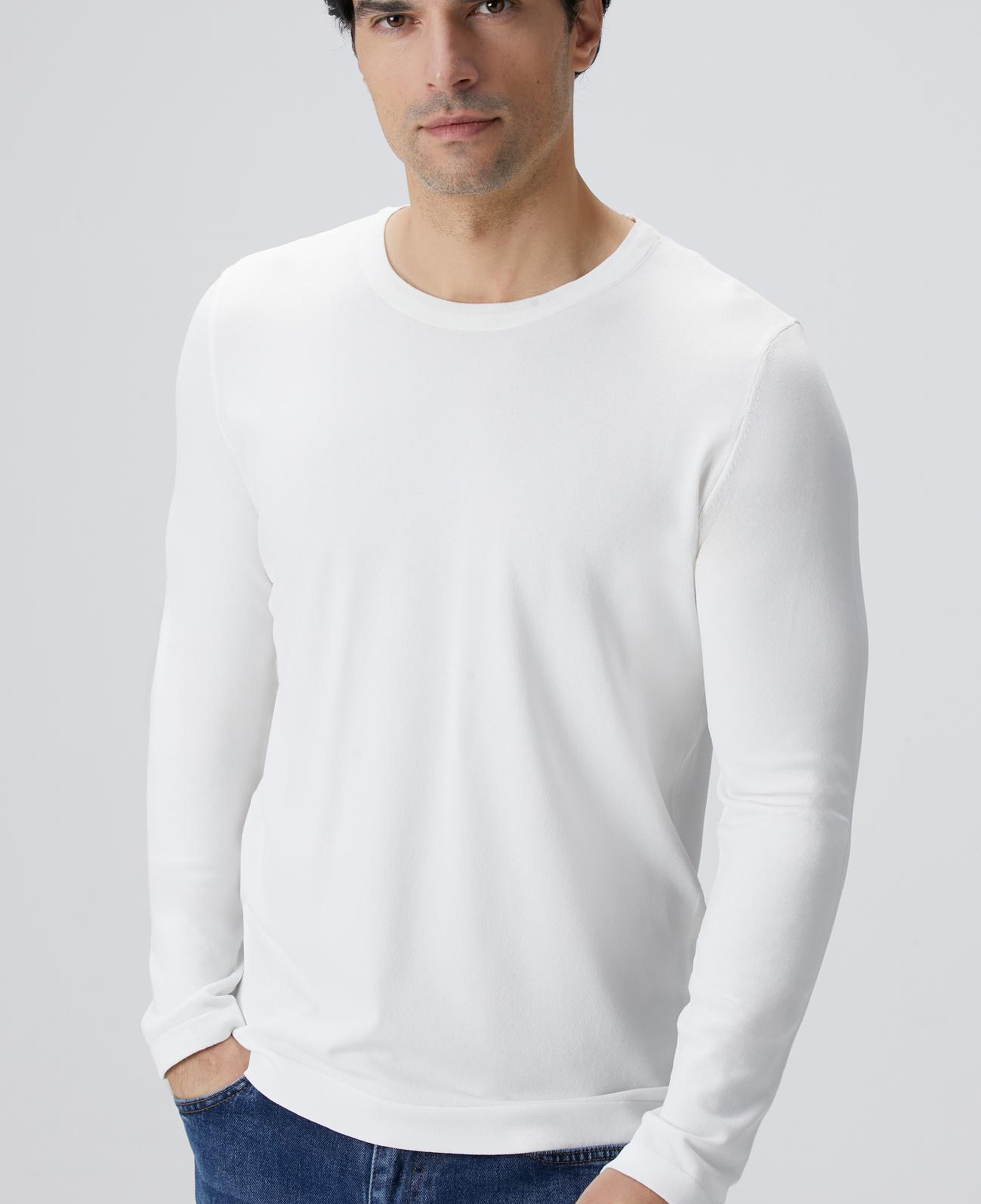 Network Erkek N-Tech Kırık Beyaz Basic Kazak