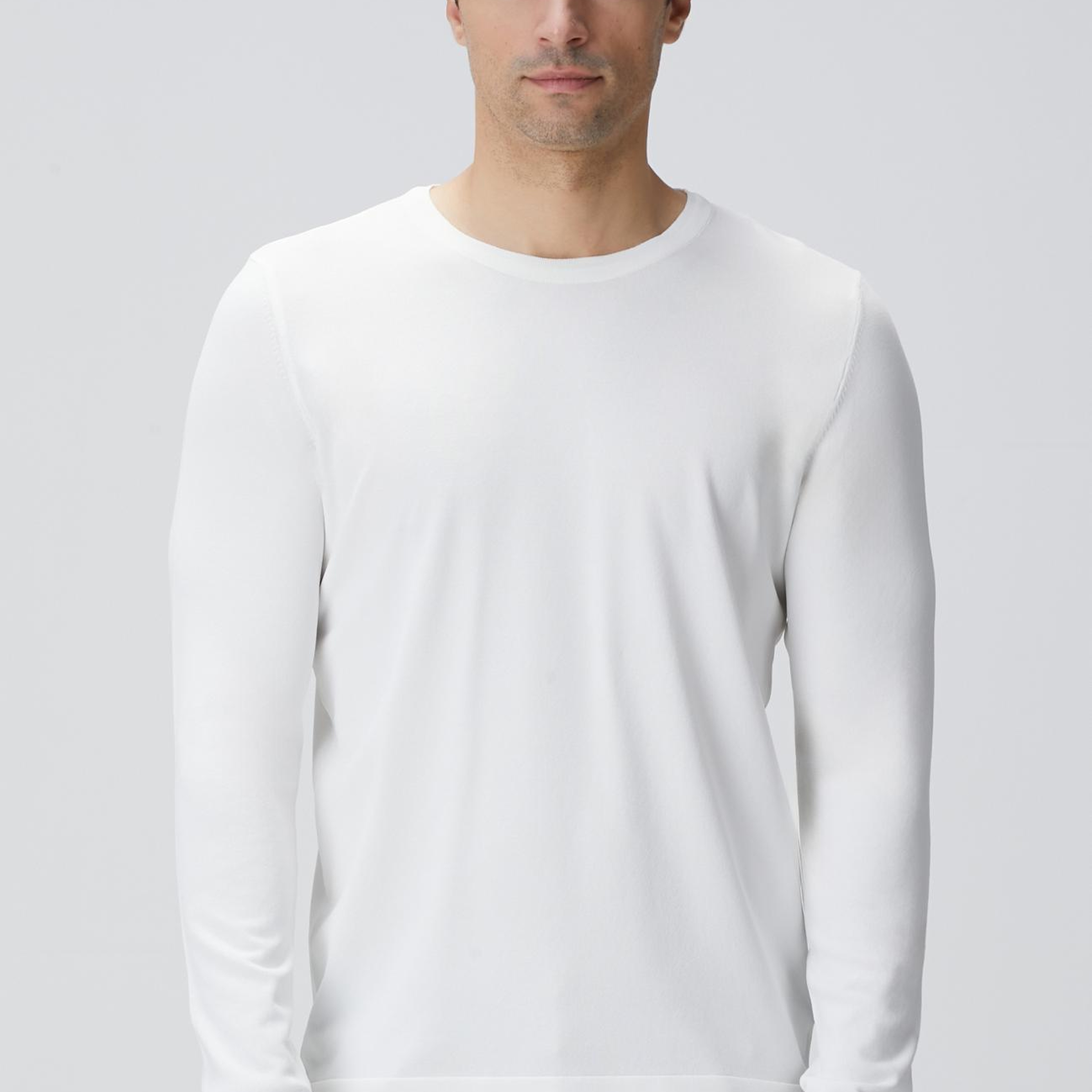 Network Erkek N-Tech Kırık Beyaz Basic Kazak