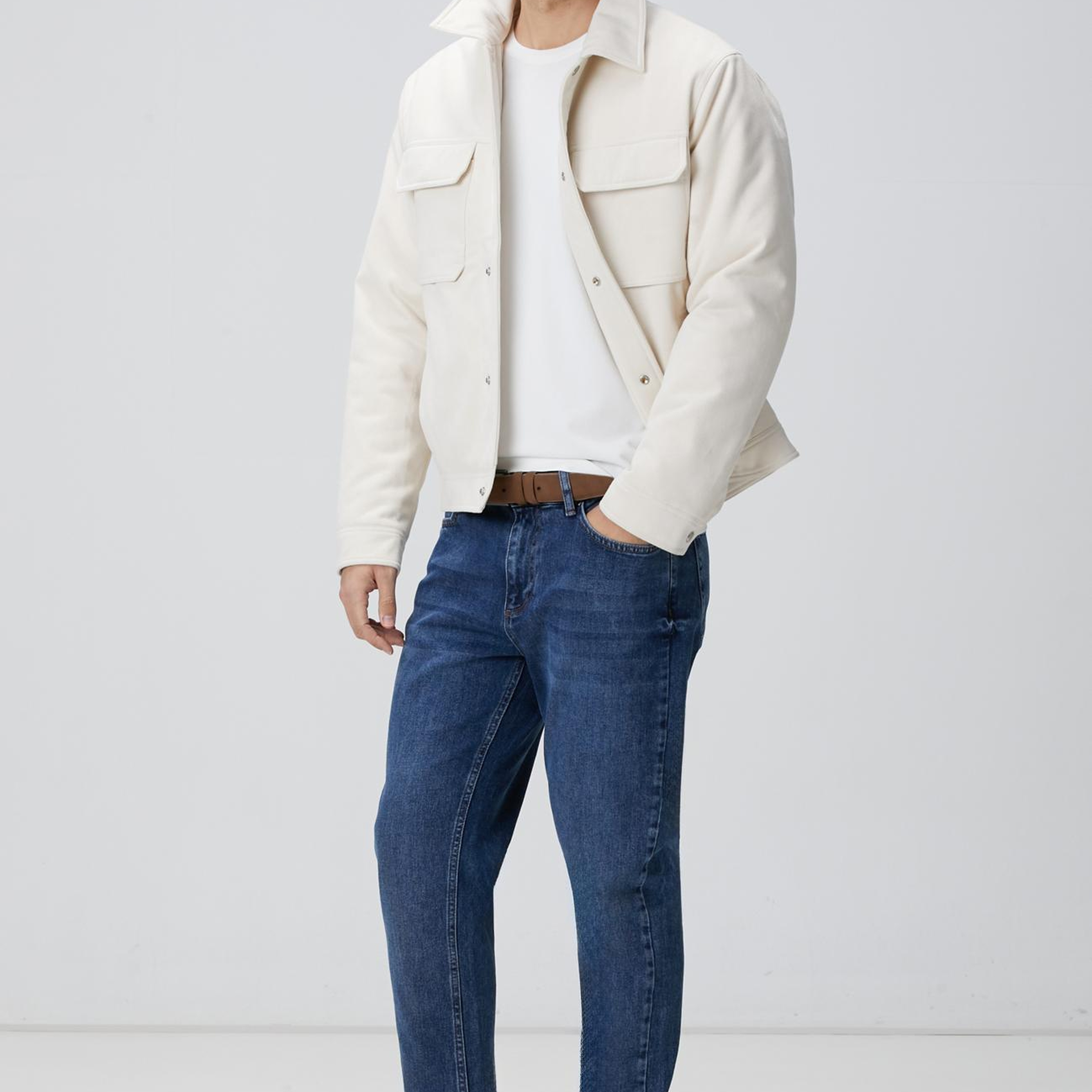 Network Erkek N-Tech Kırık Beyaz Basic Kazak