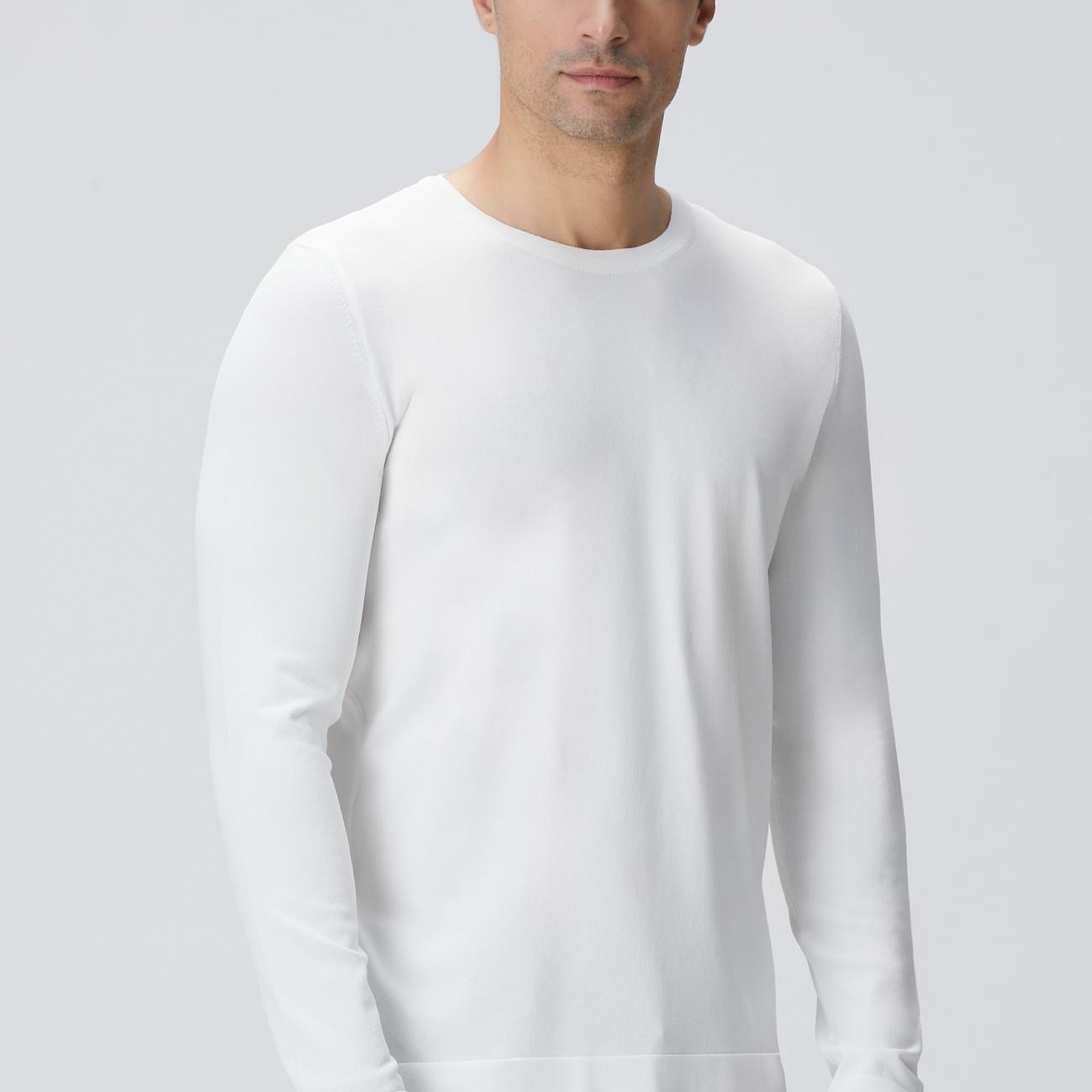 Network Erkek N-Tech Kırık Beyaz Basic Kazak