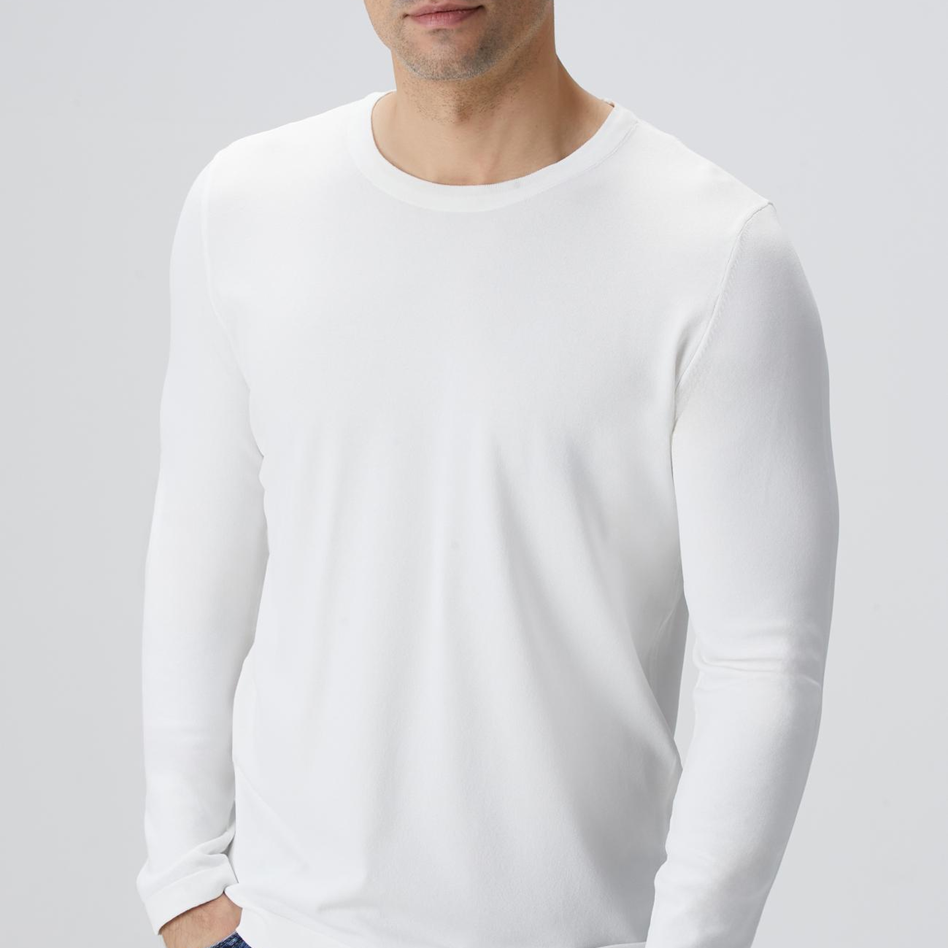 Network Erkek N-Tech Kırık Beyaz Basic Kazak