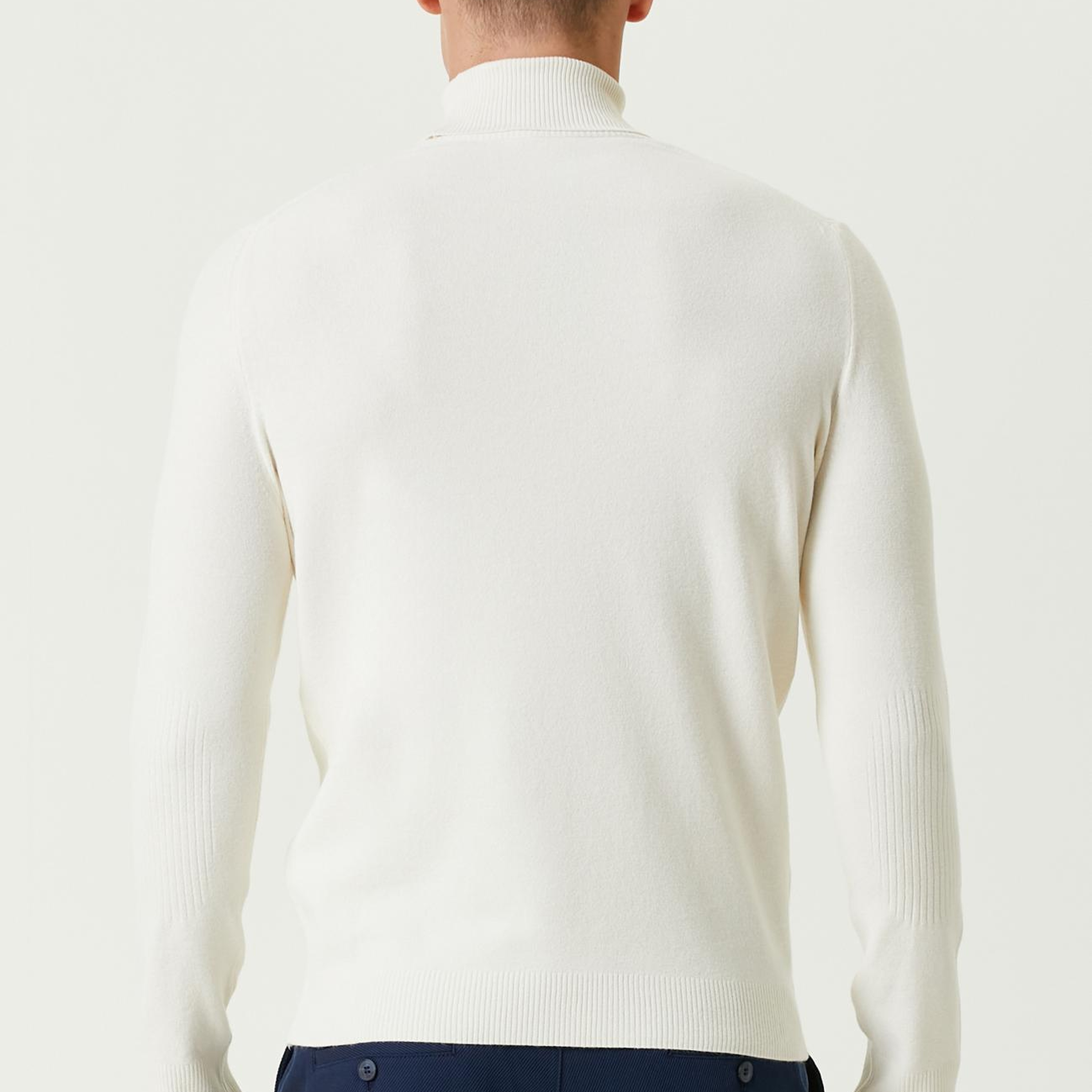 Network Erkek Kırık Beyaz Balıkçı Yaka Triko Kazak