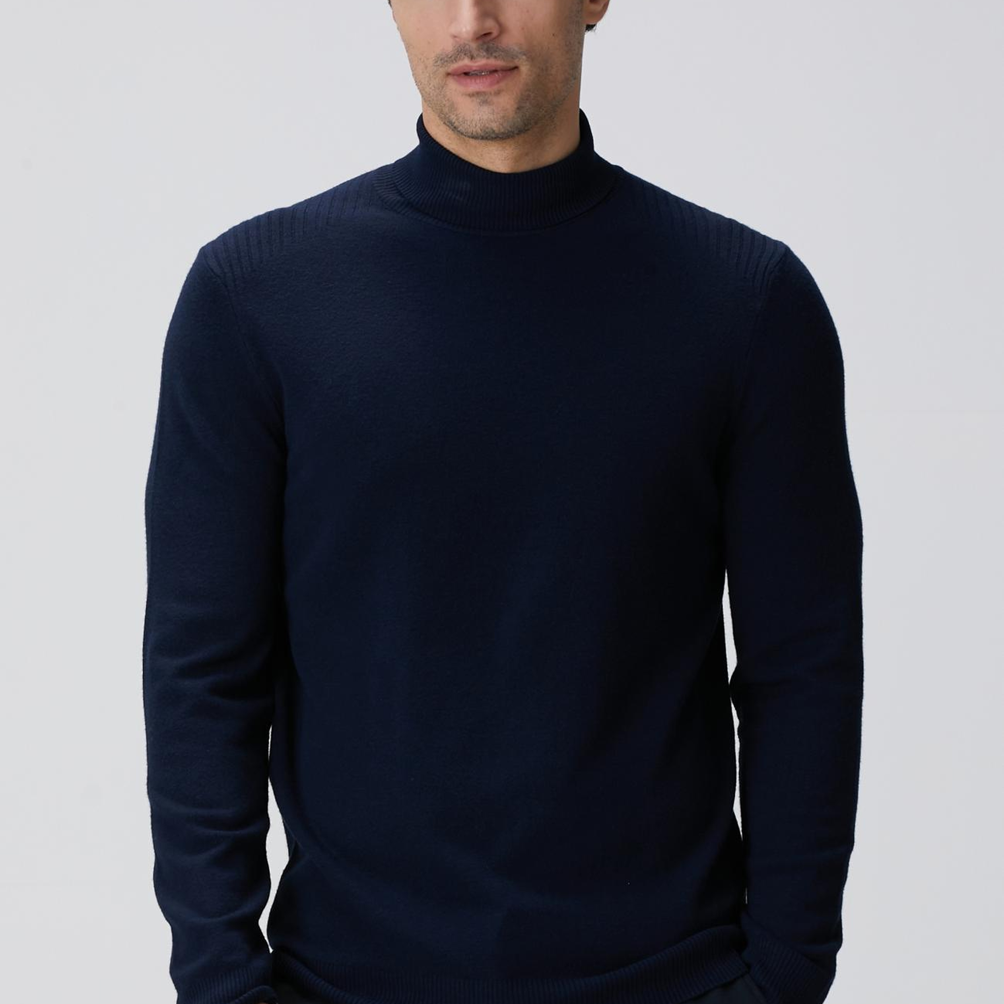 Network Erkek Lacivert Balıkçı Yaka Triko Kazak