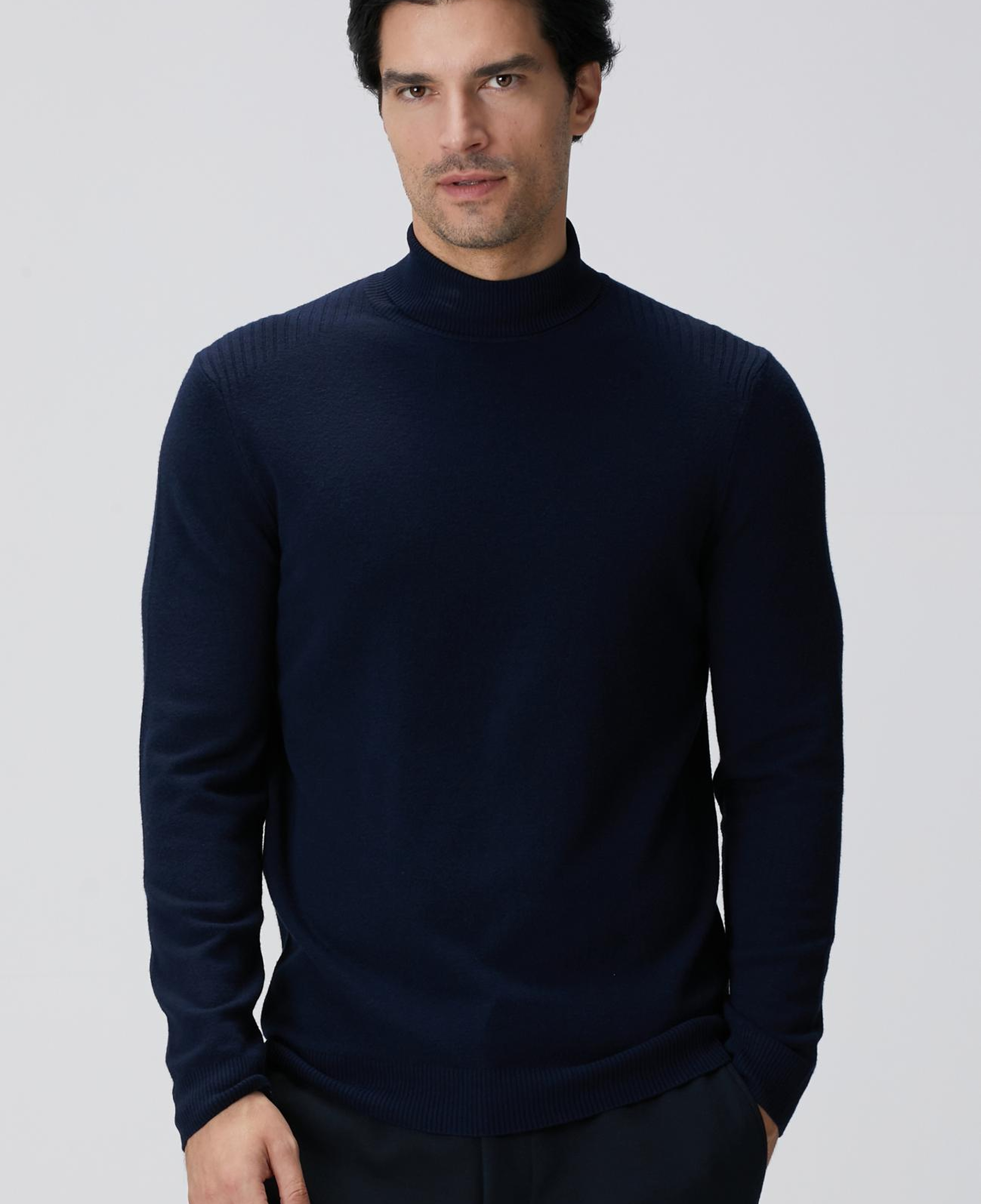 Network Erkek Lacivert Balıkçı Yaka Triko Kazak