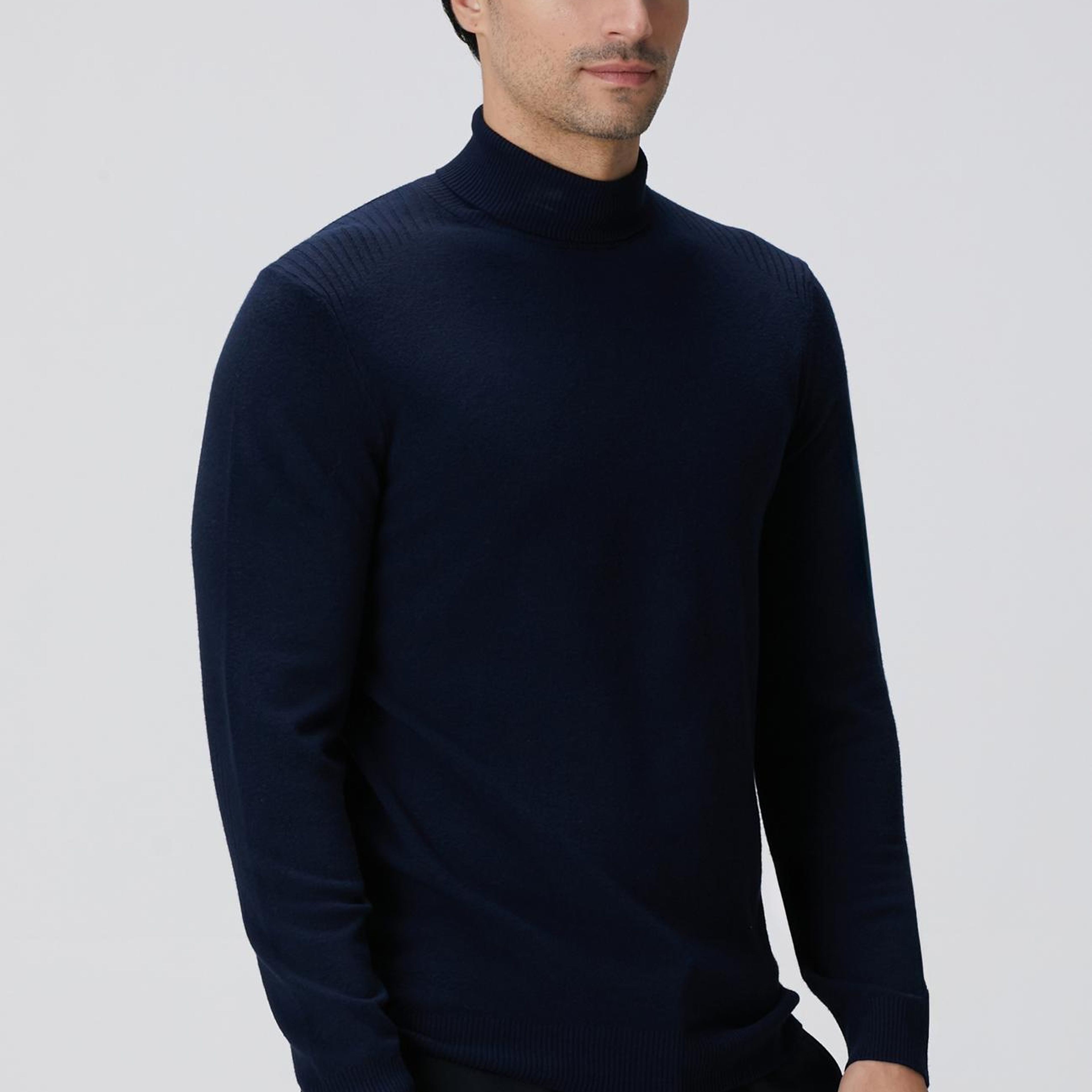 Network Erkek Lacivert Balıkçı Yaka Triko Kazak