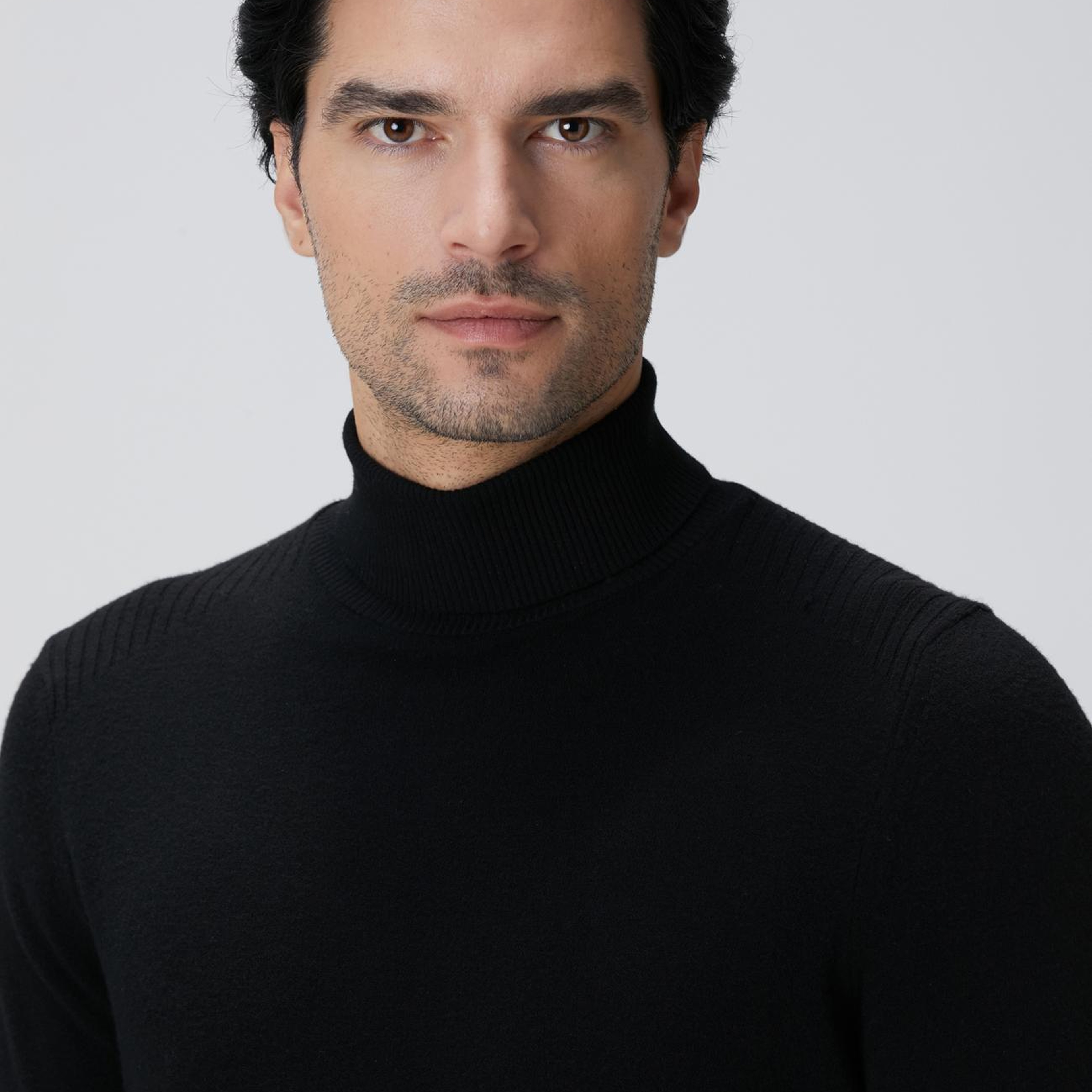 Network Erkek Siyah Balıkçı Yaka Triko Kazak