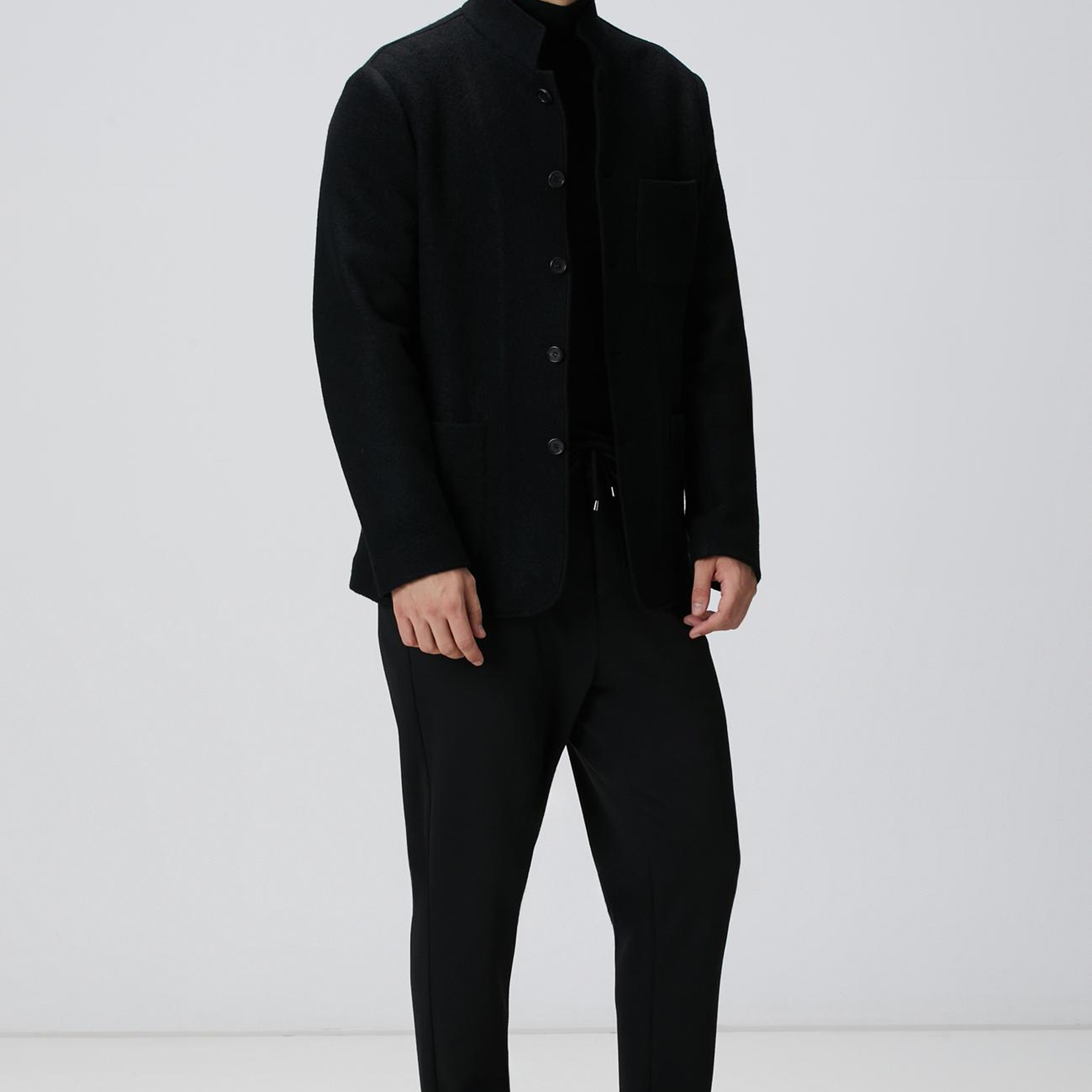 Network Erkek Siyah Balıkçı Yaka Triko Kazak