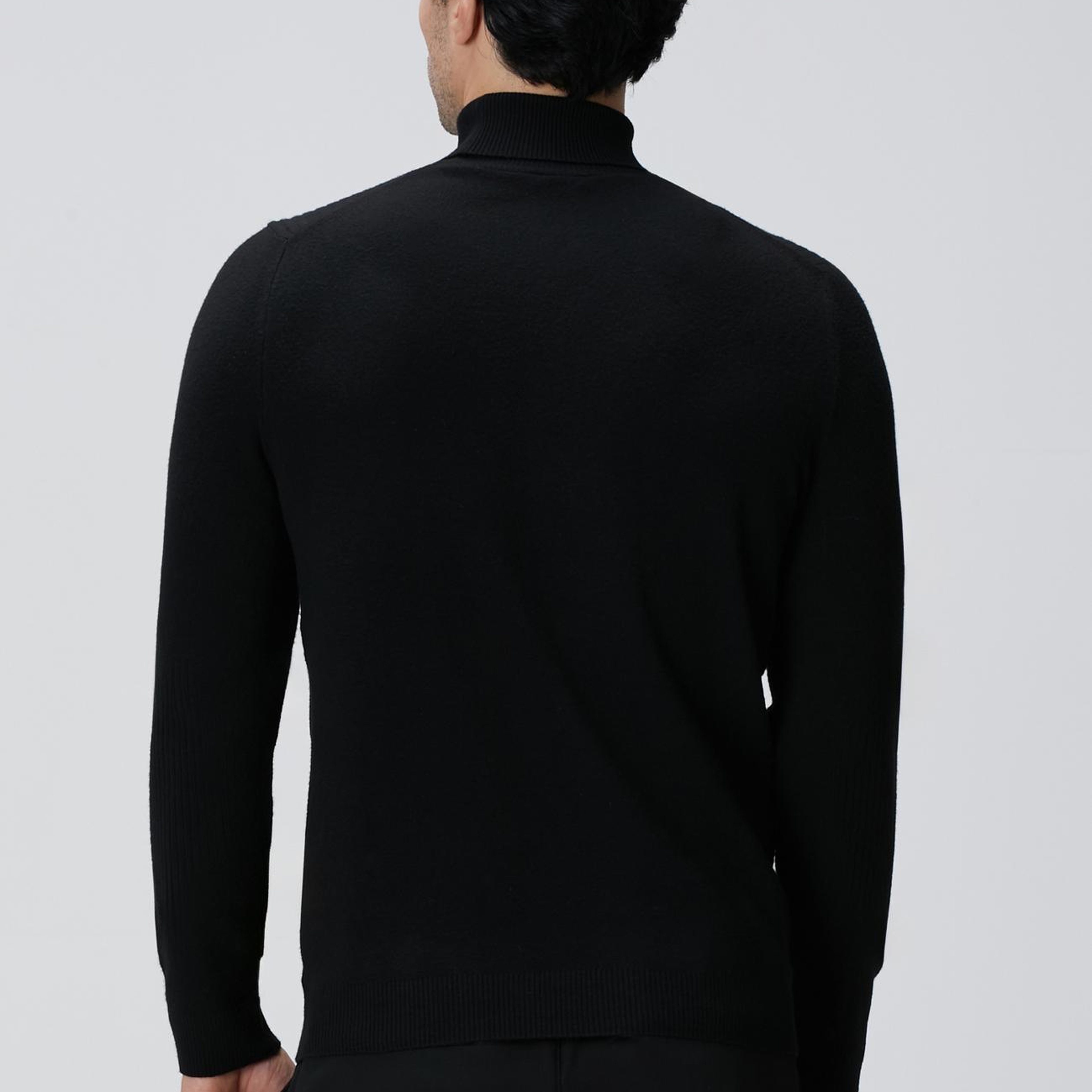 Network Erkek Siyah Balıkçı Yaka Triko Kazak