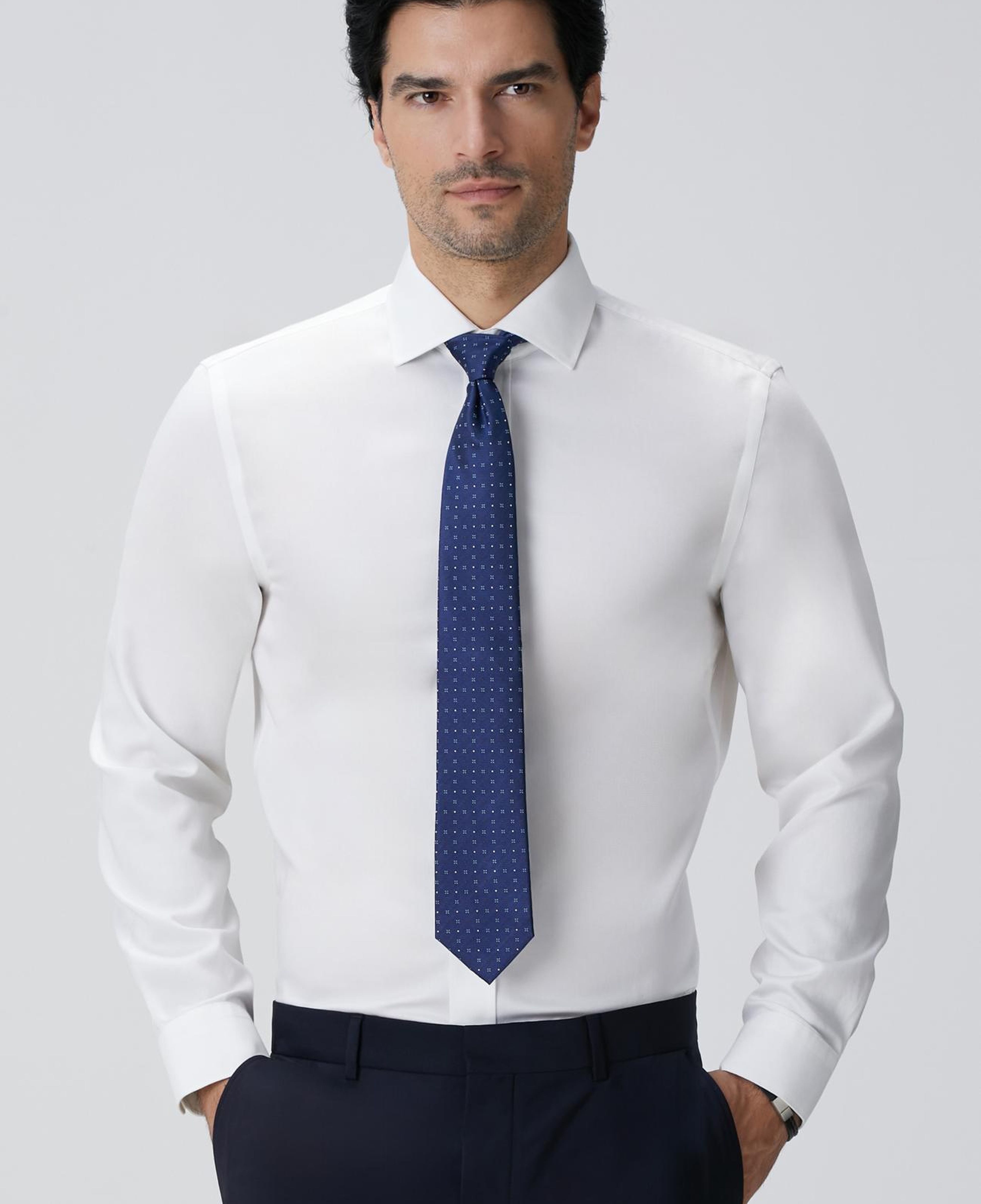 Network Erkek Beyaz Super Non-Iron Gömlek