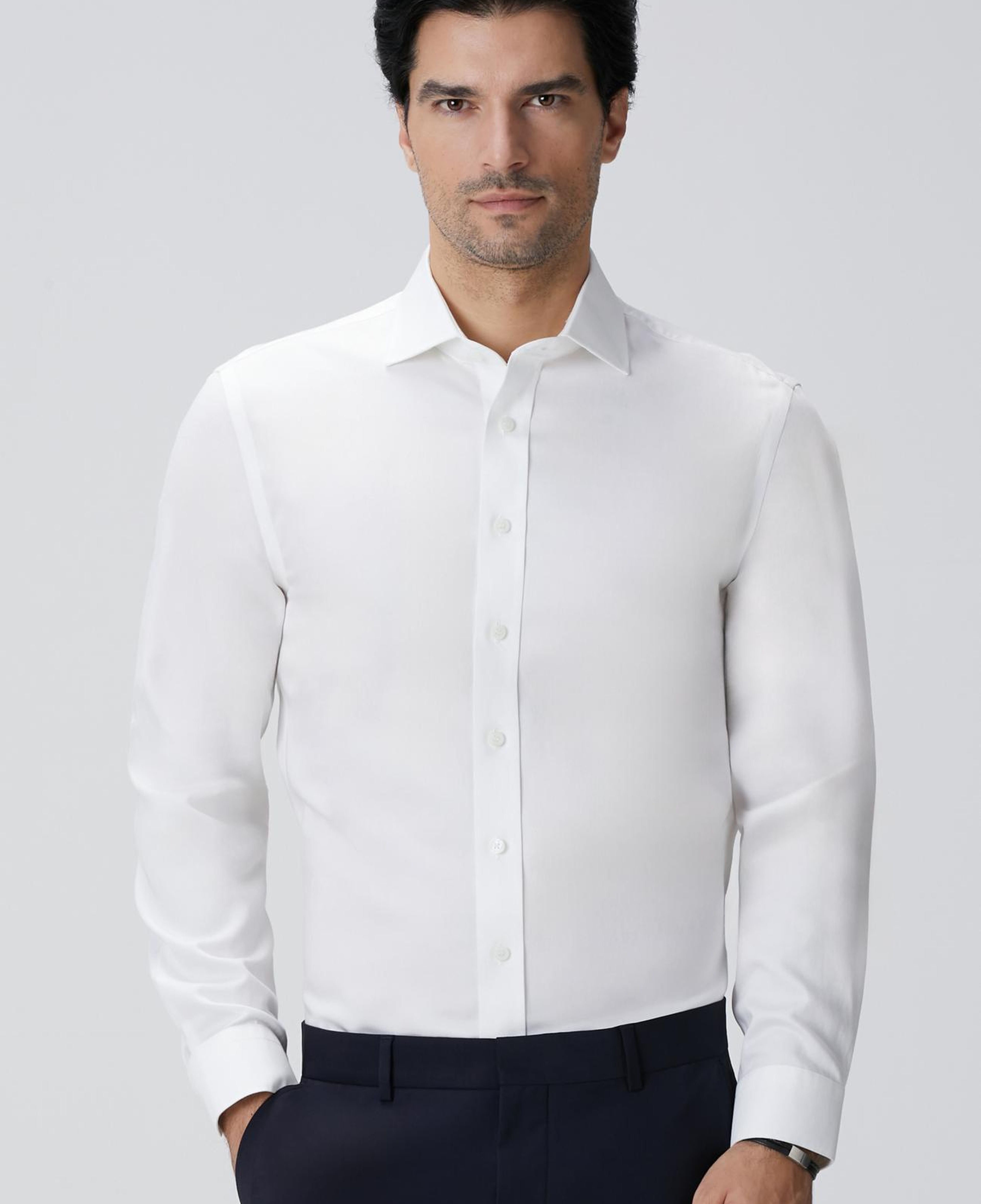 Network Erkek Beyaz Super Non-Iron Gömlek