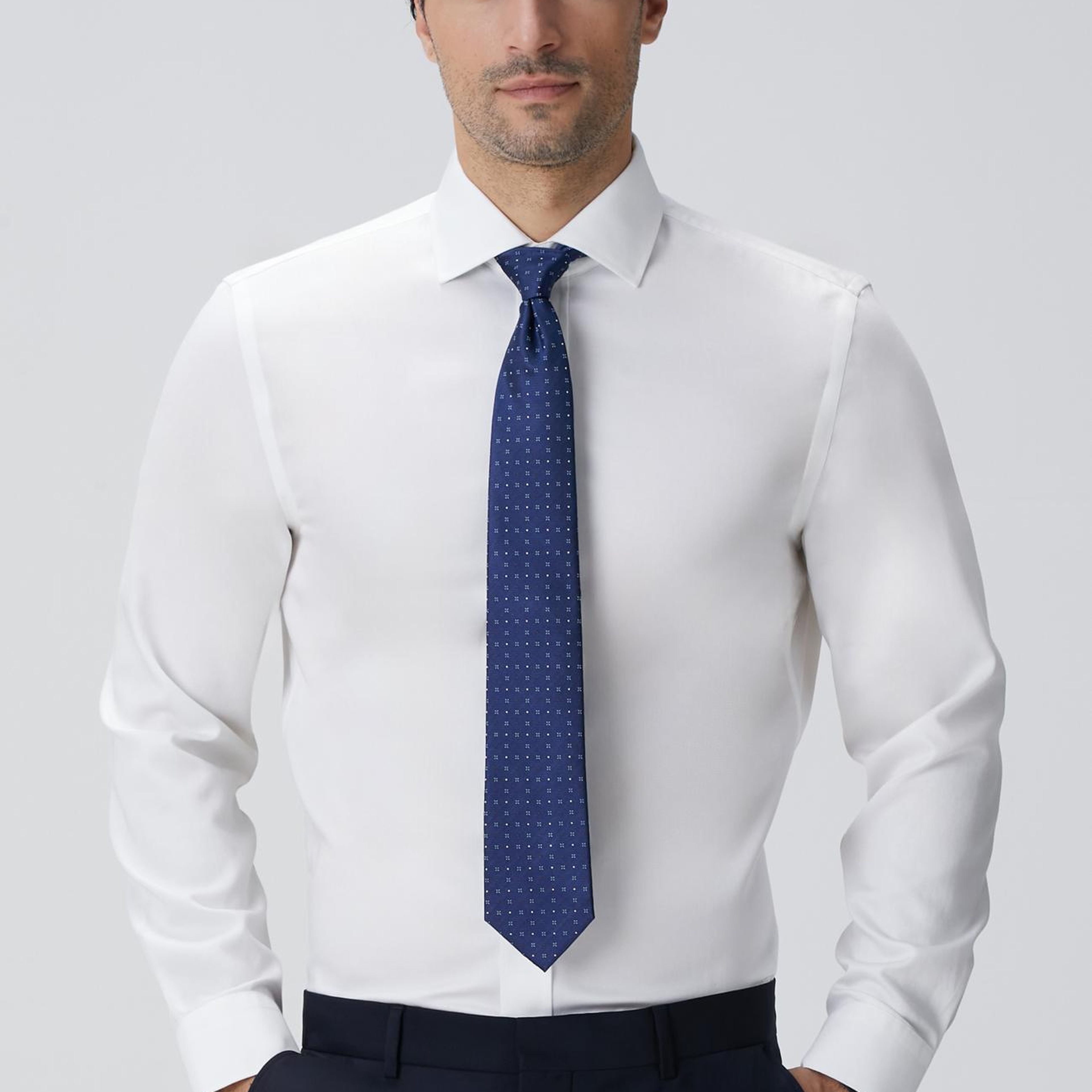 Network Erkek Beyaz Super Non-Iron Gömlek