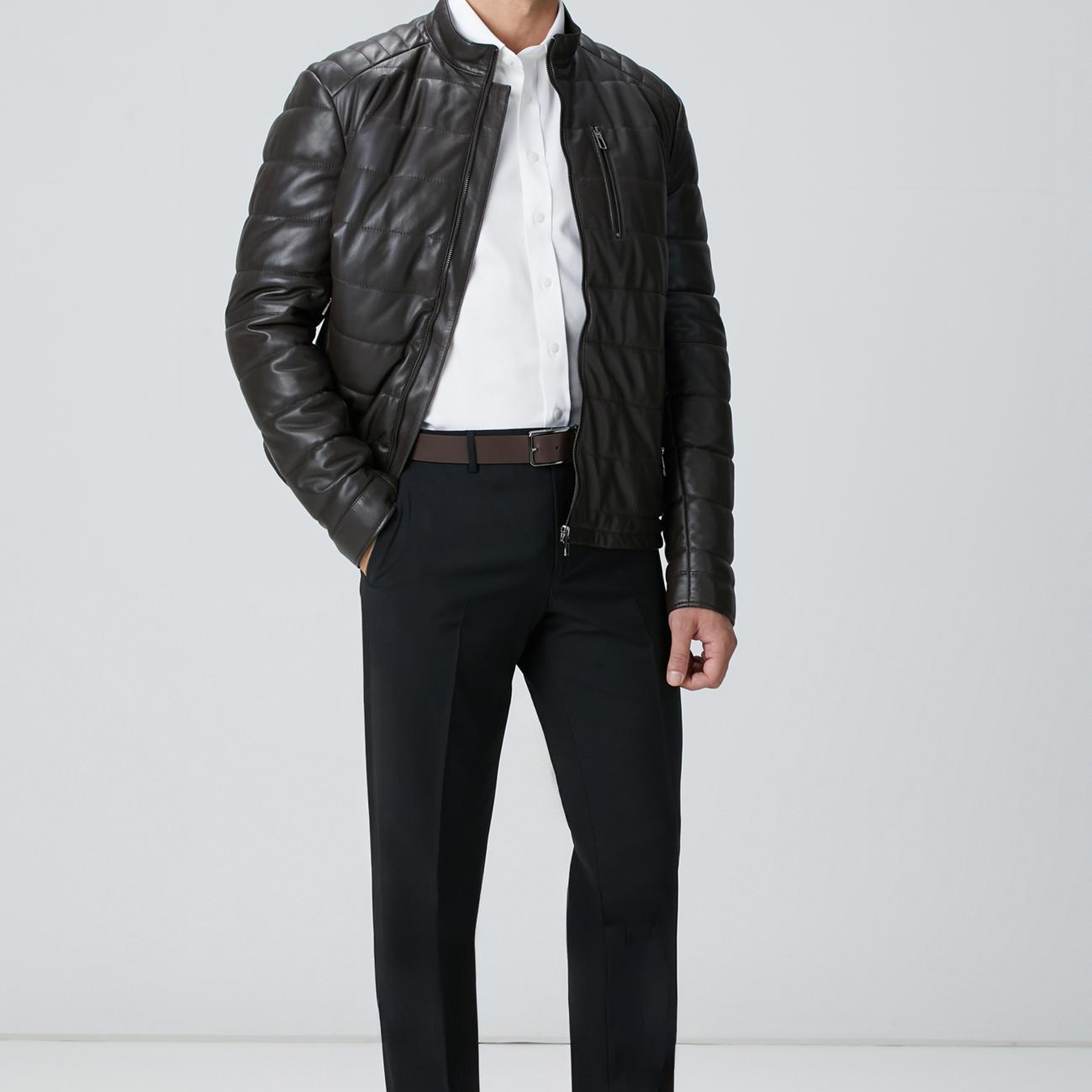 Network Erkek Non-Iron Beyaz Saten Gömlek