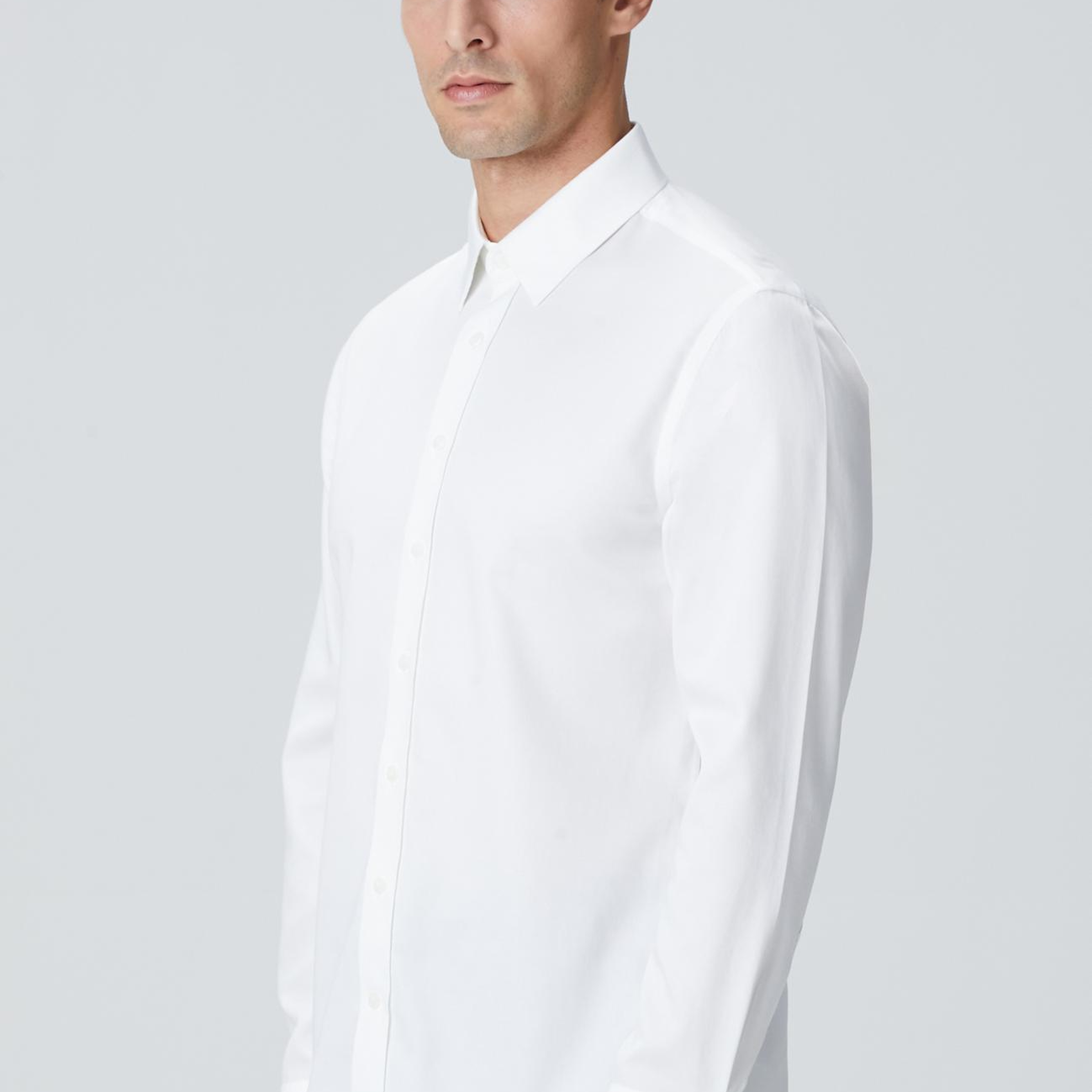 Network Erkek Non-Iron Beyaz Saten Gömlek