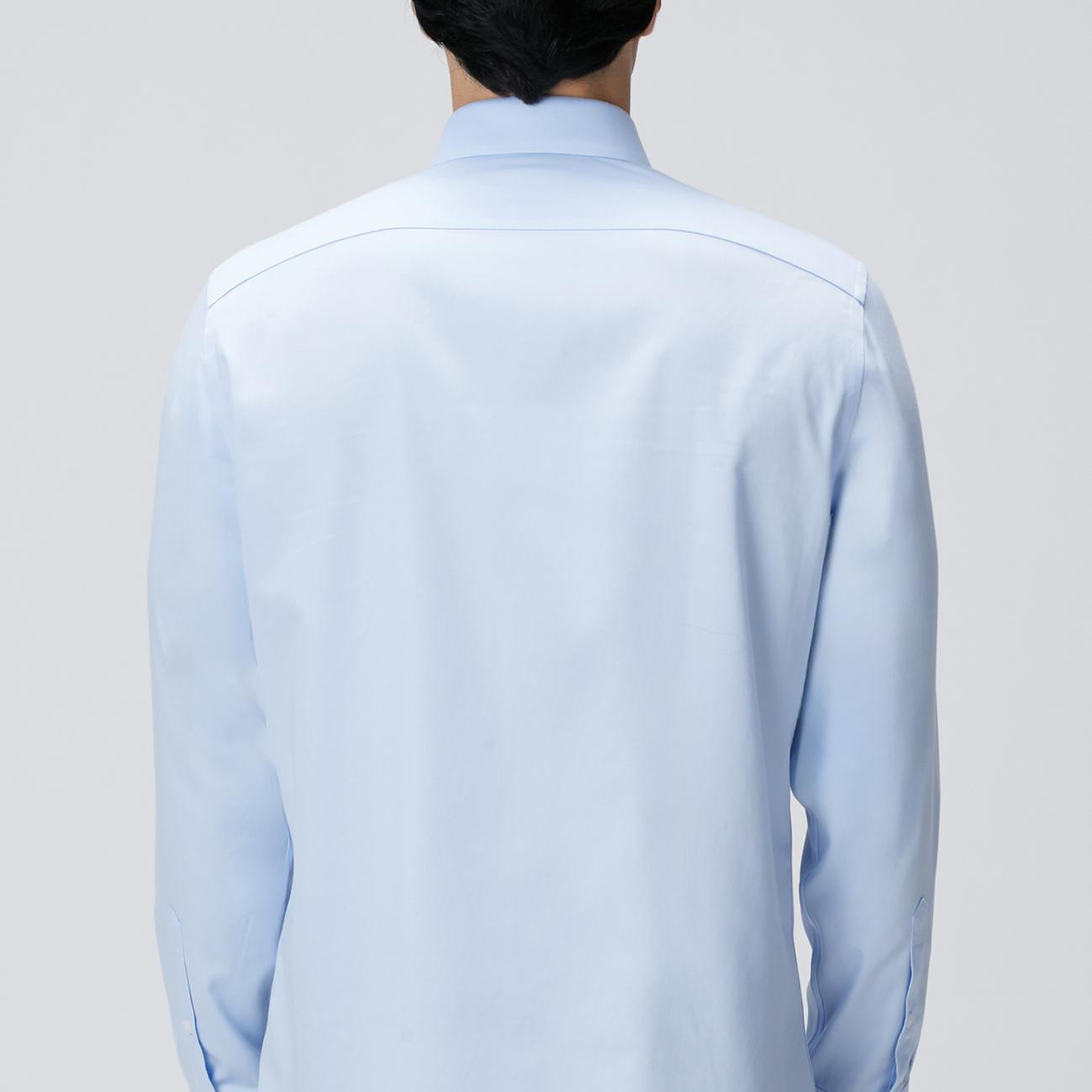 Network Erkek Non-Iron Mavi Saten Gömlek