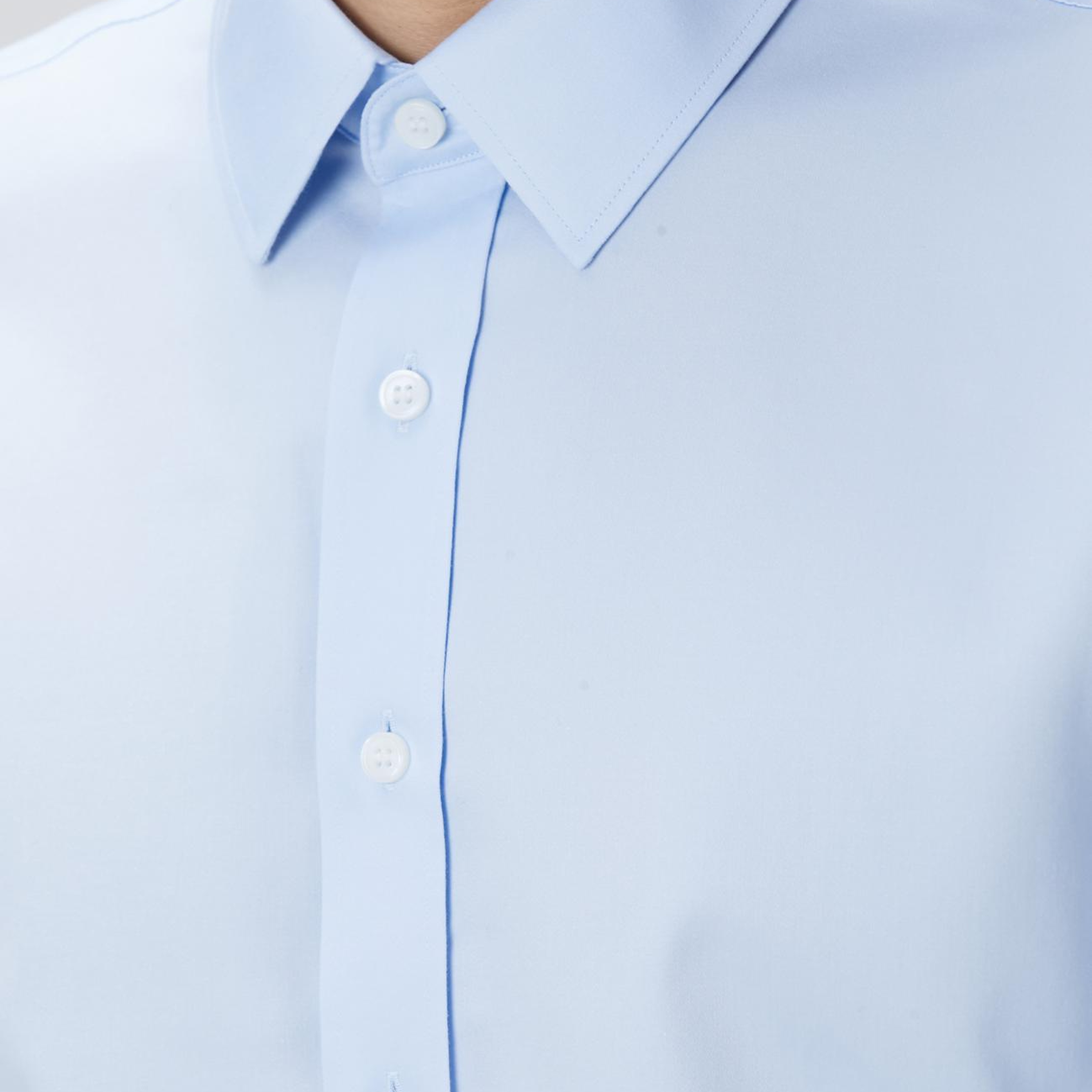 Network Erkek Non-Iron Mavi Saten Gömlek