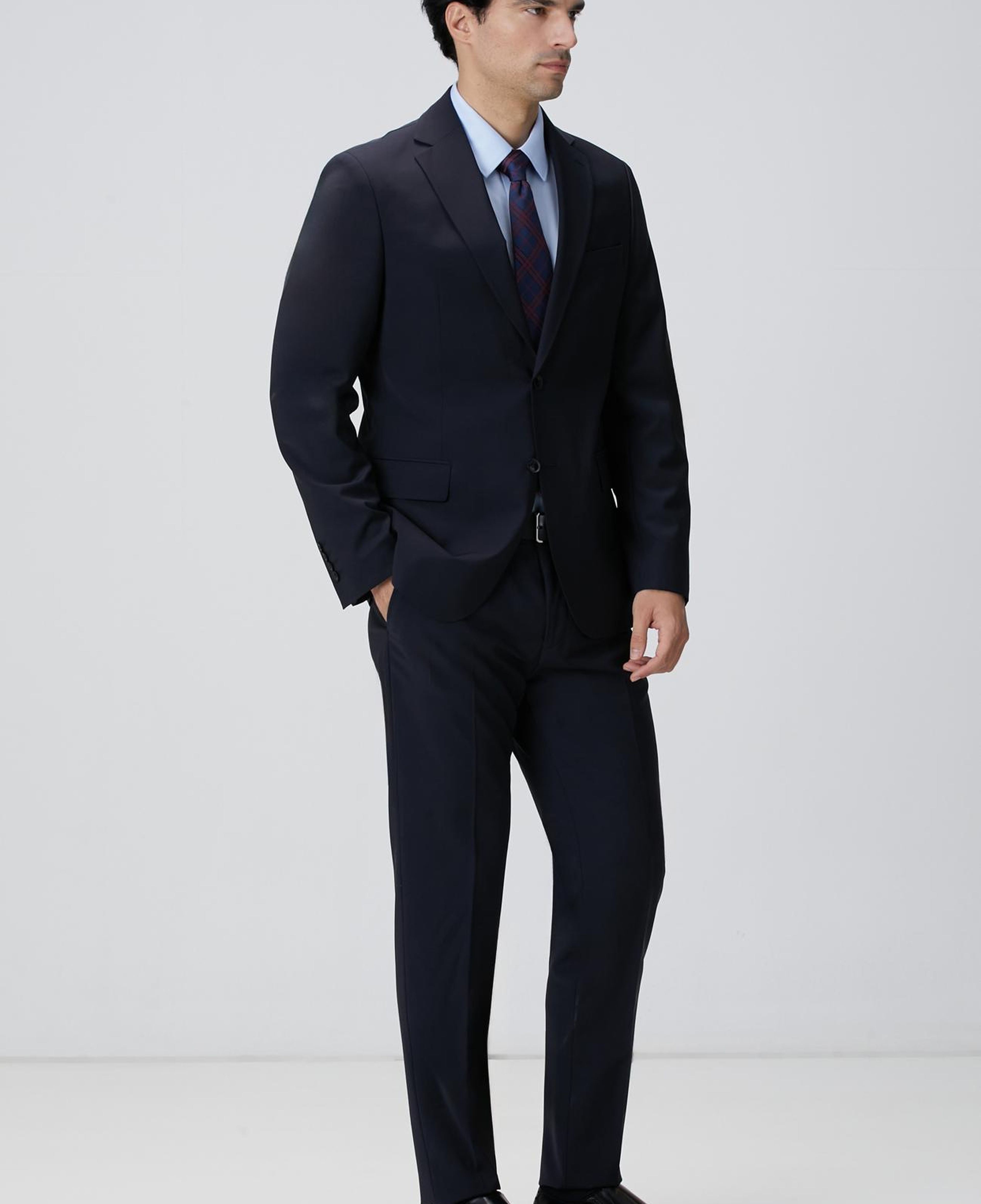 Network Erkek Non-Iron Mavi Saten Gömlek