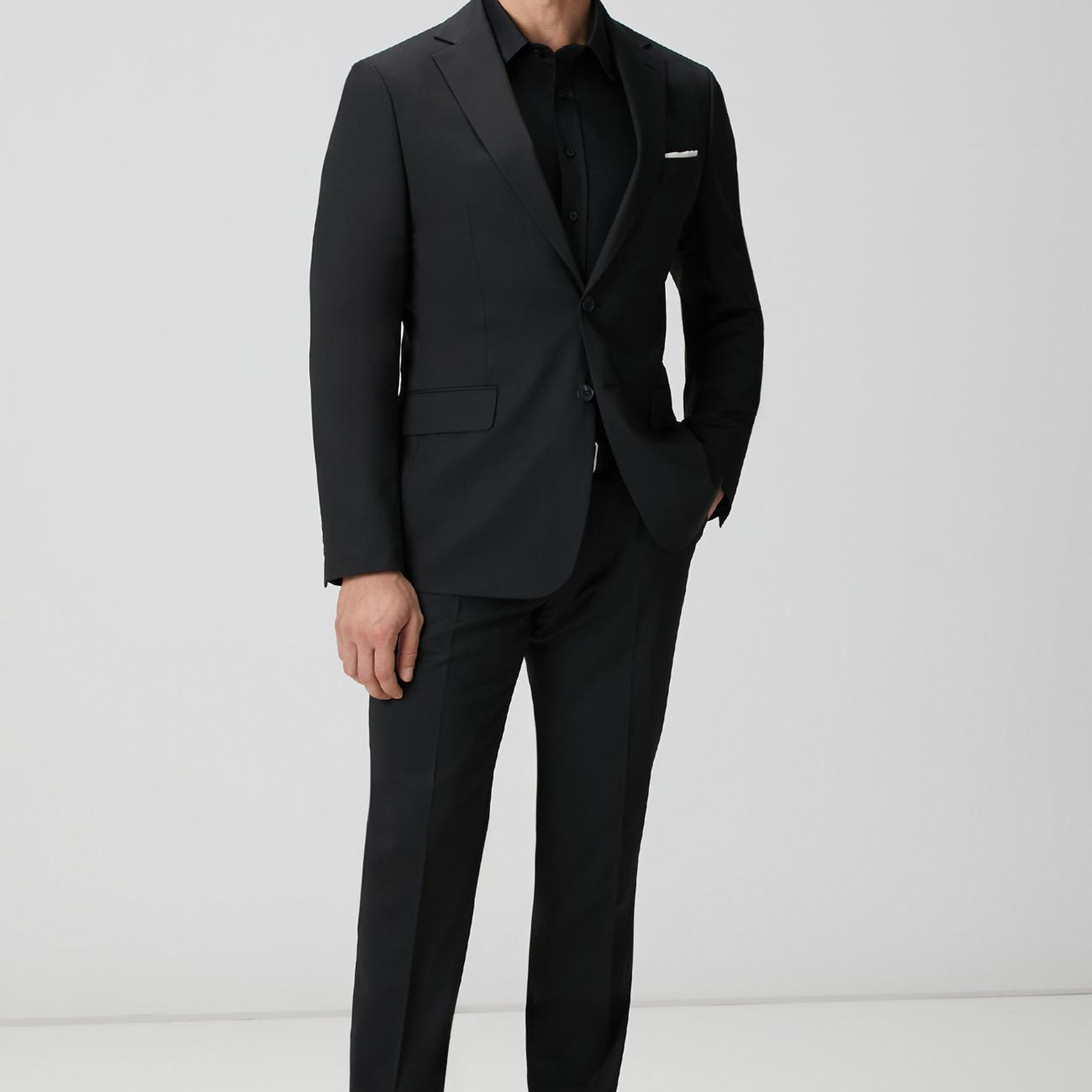 Network Erkek Non-Iron Siyah Saten Gömlek