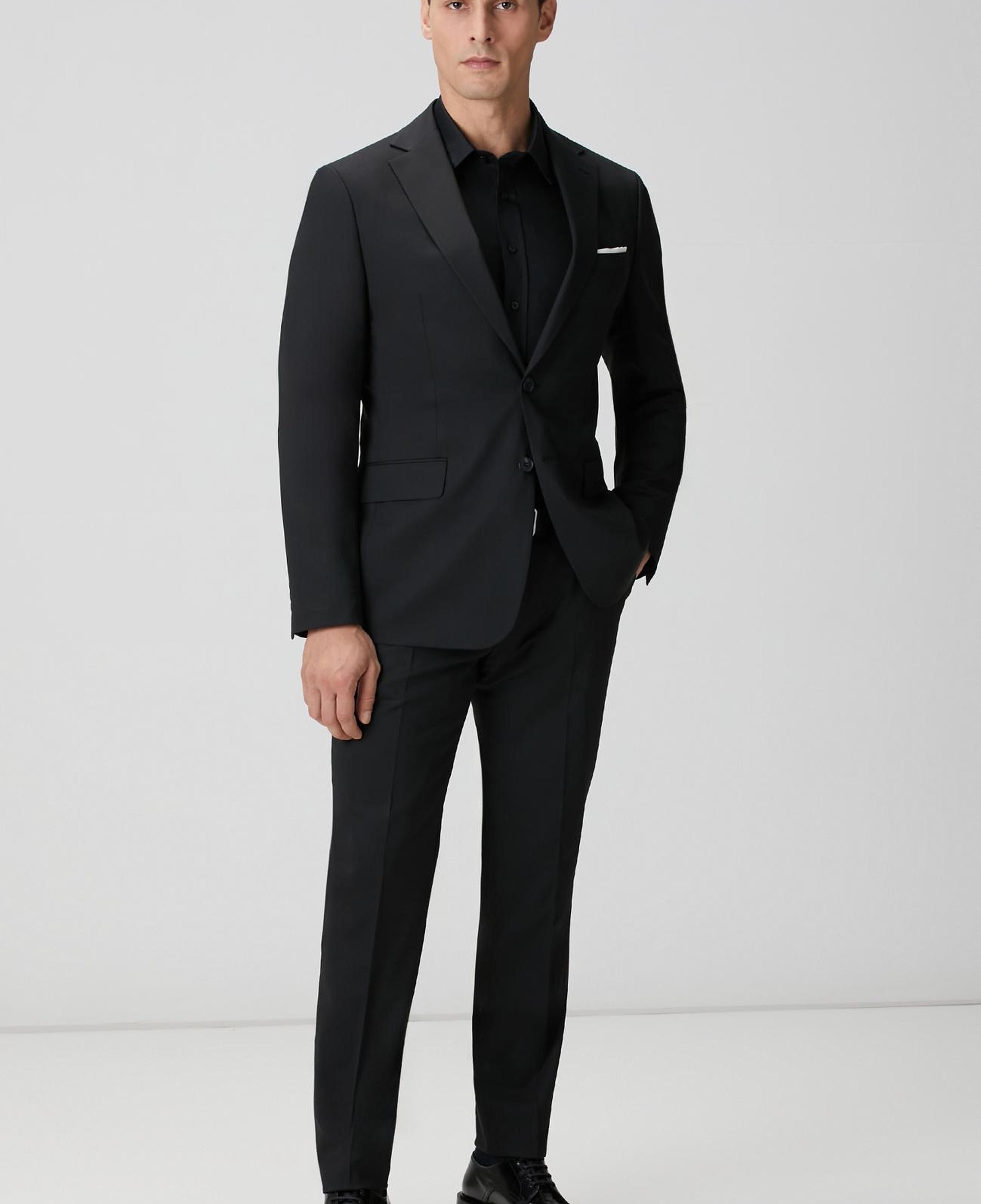 Network Erkek Non-Iron Siyah Saten Gömlek