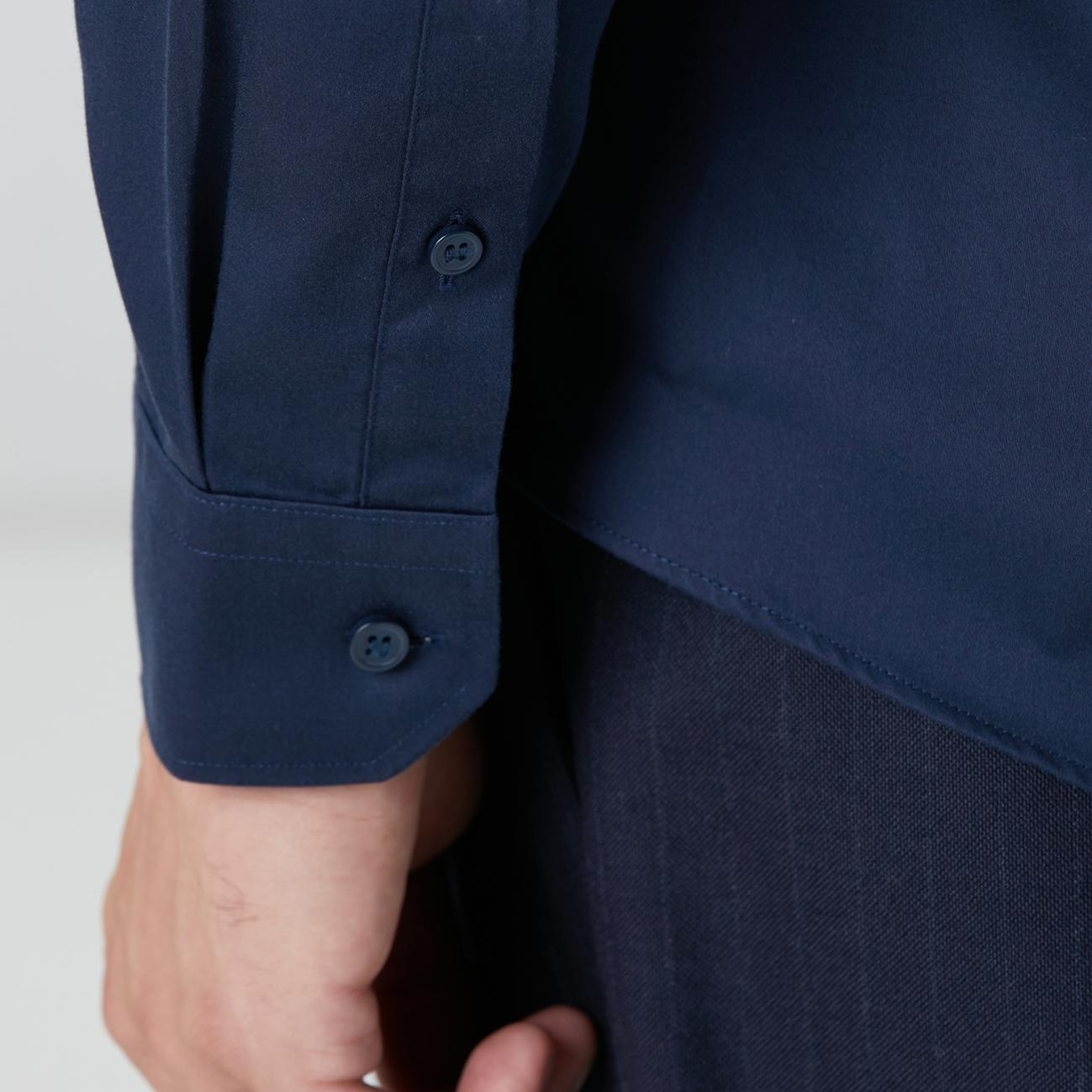 Network Erkek Non-Iron Lacivert Saten Gömlek