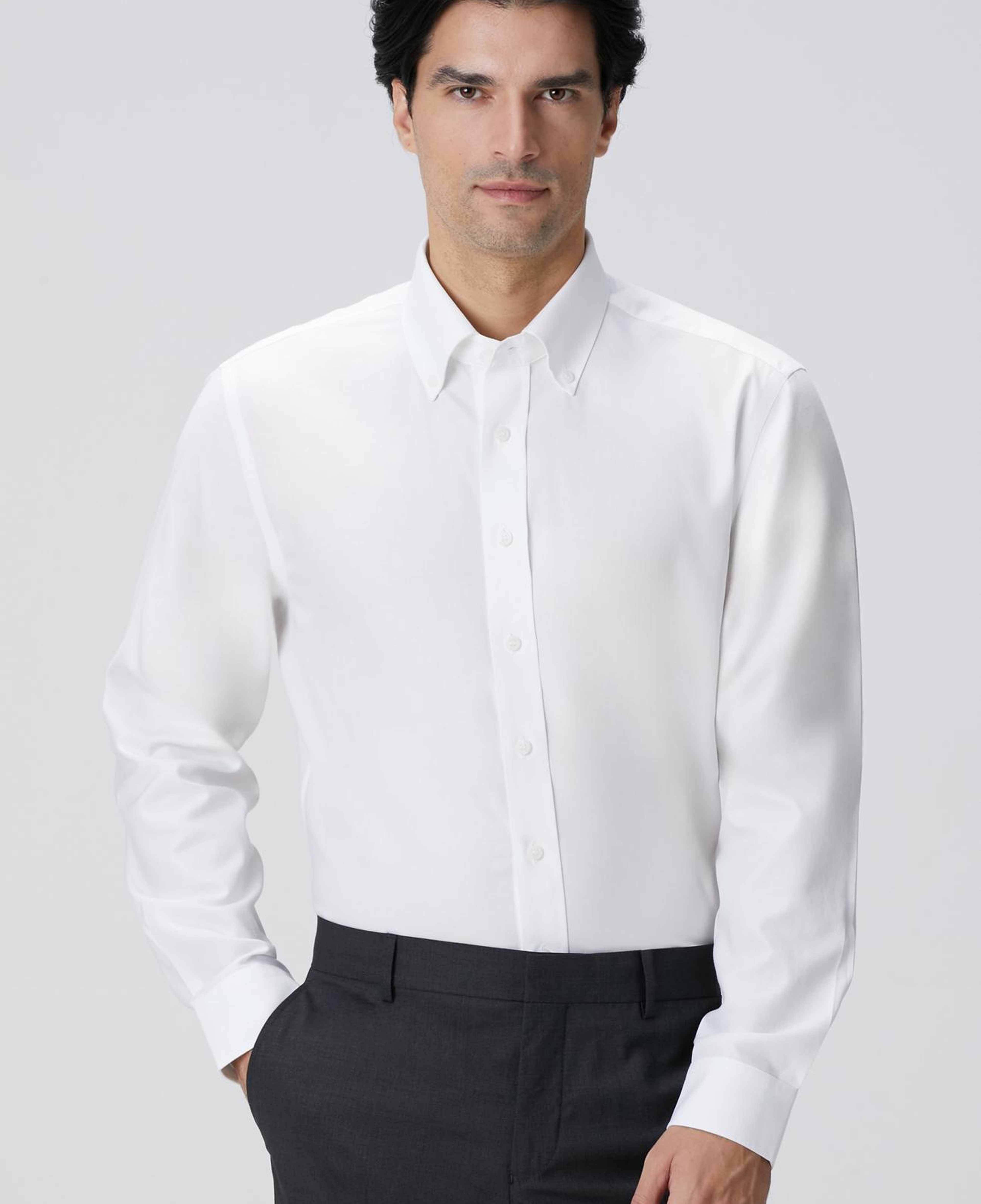 Network Erkek Beyaz Non-Iron Oxford Gömlek