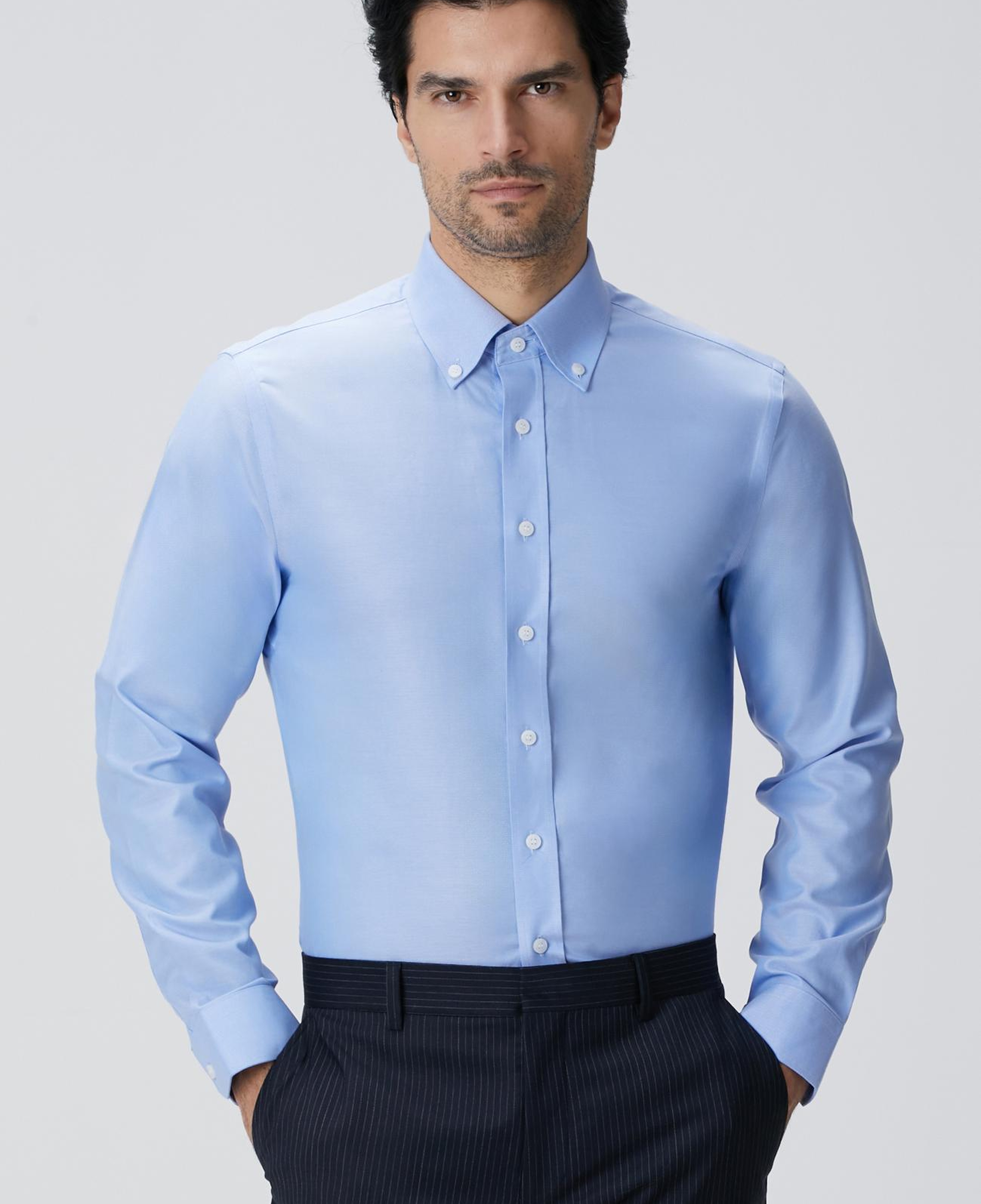 Network Erkek Mavi Non-Iron Oxford Gömlek