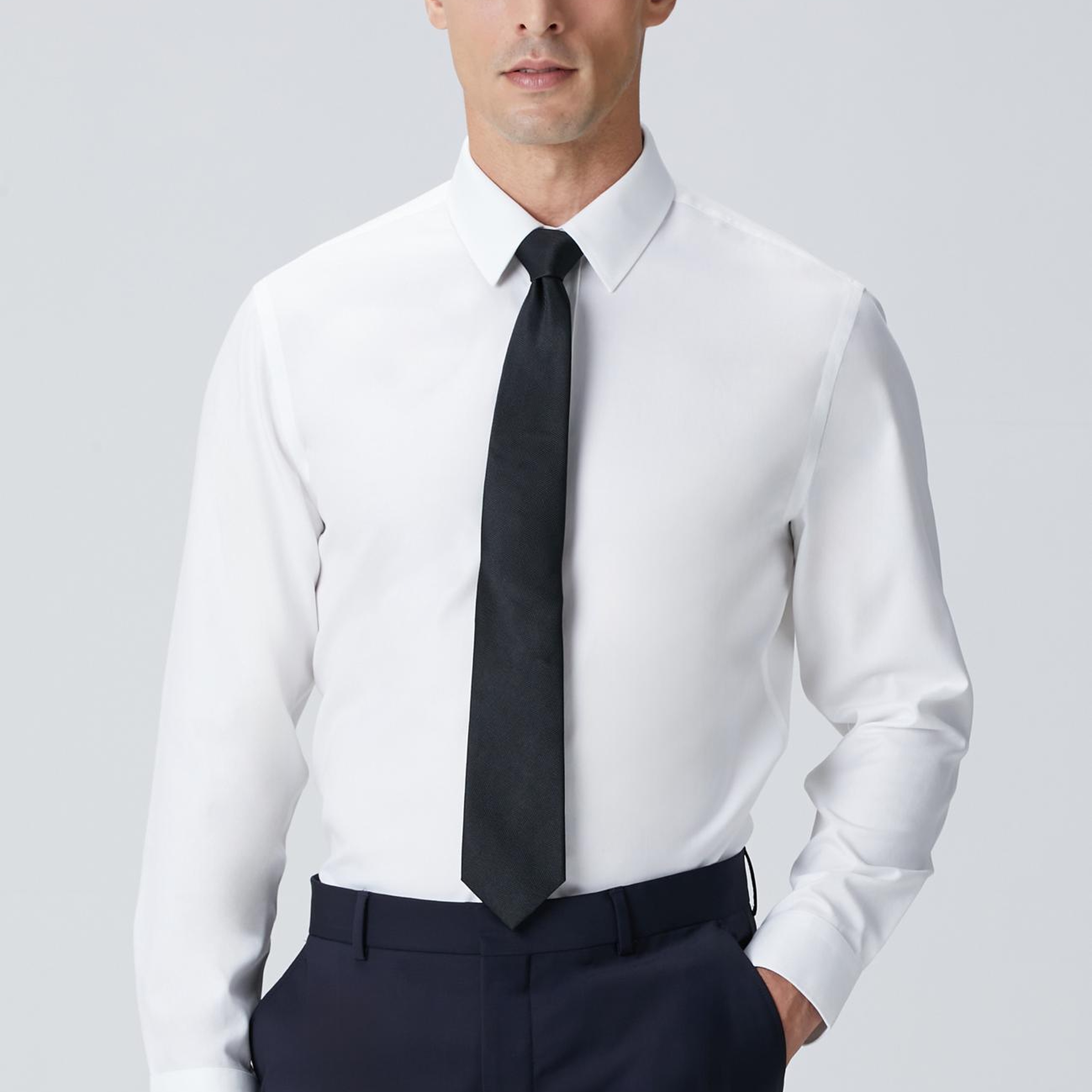 Network Erkek Beyaz Non-Iron Gömlek