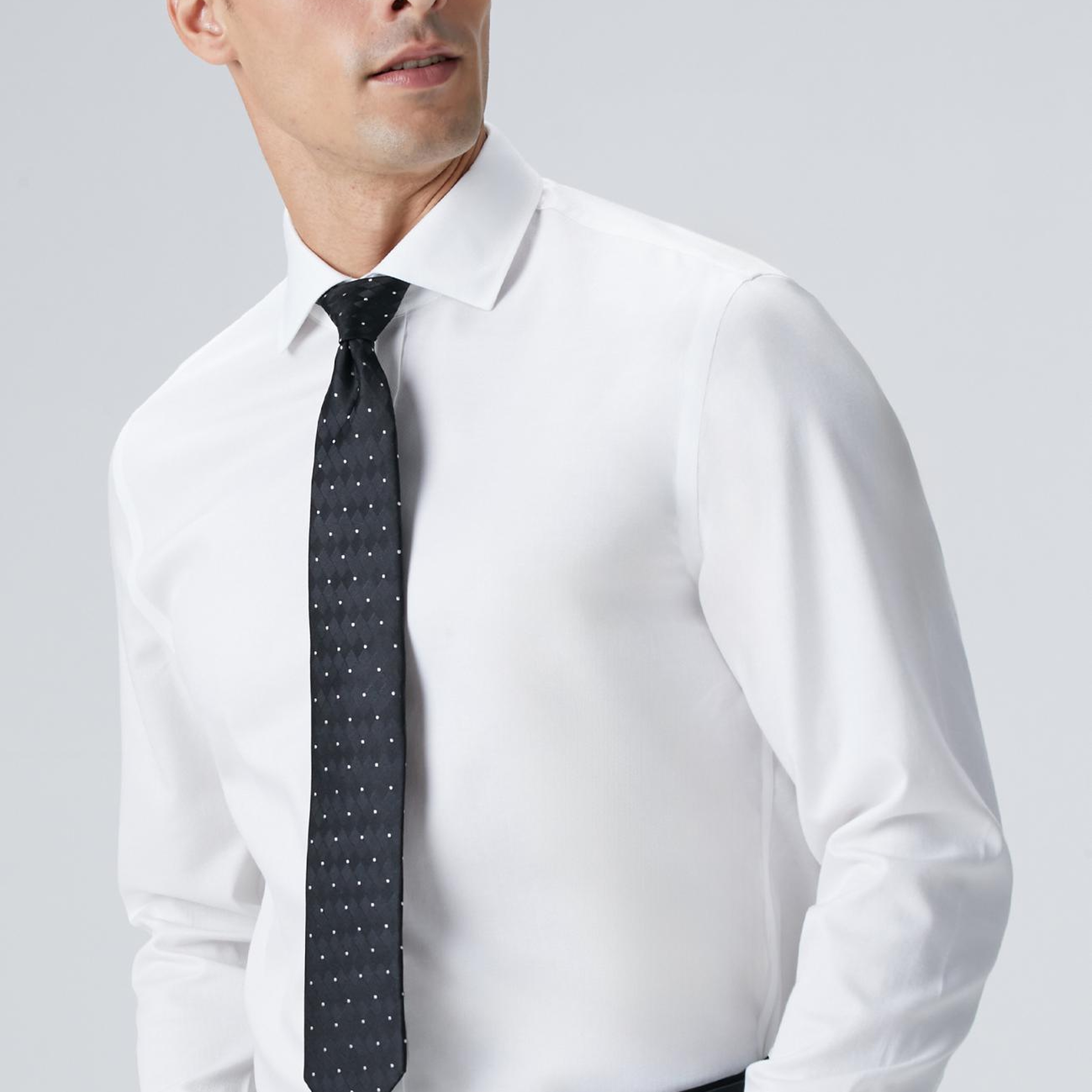 Network Erkek Beyaz Non-Iron Jakarlı Gömlek