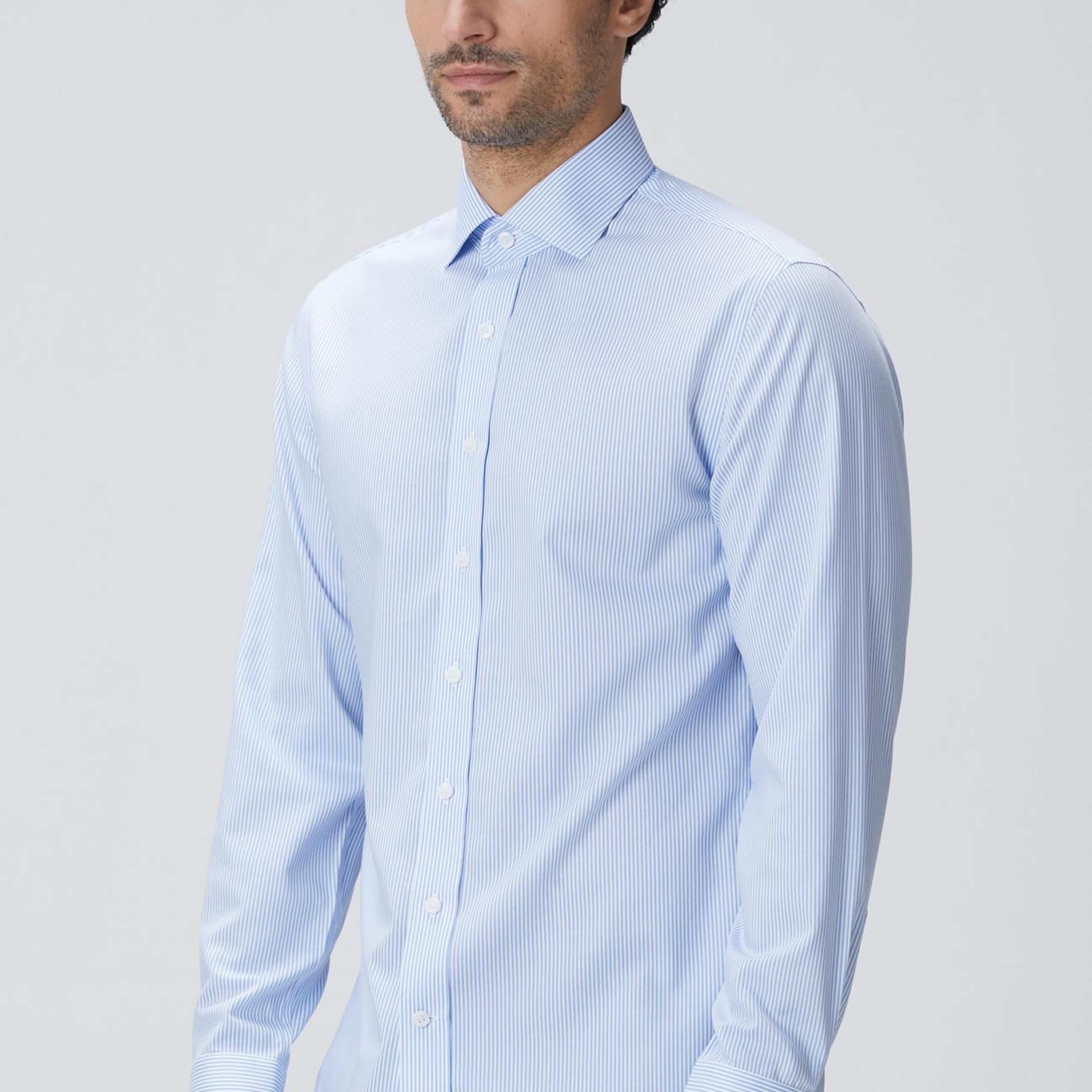 Network Erkek Açık Mavi Non-Iron Gömlek