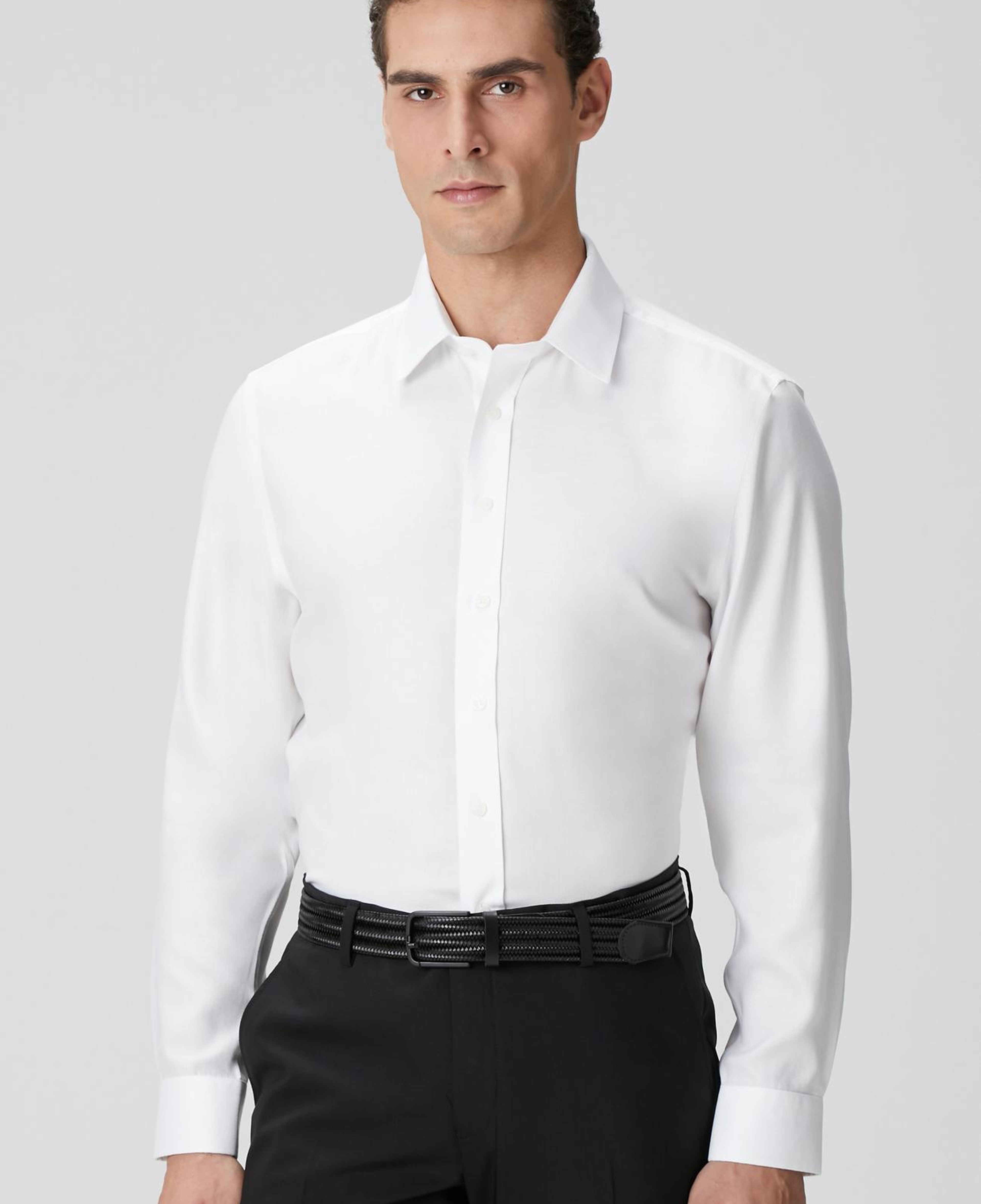 Network Erkek Non-Iron Beyaz Gömlek