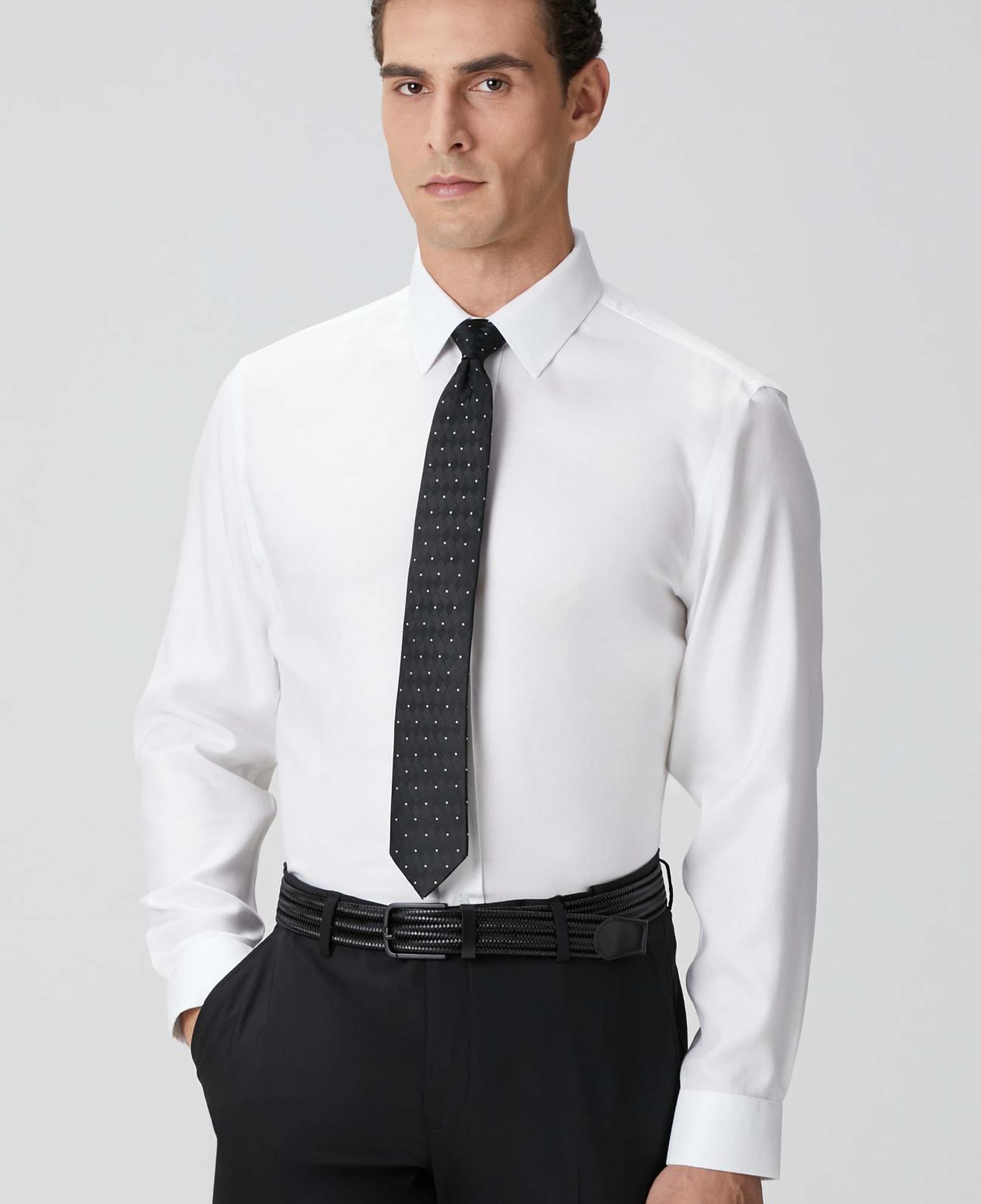 Network Erkek Non-Iron Beyaz Gömlek