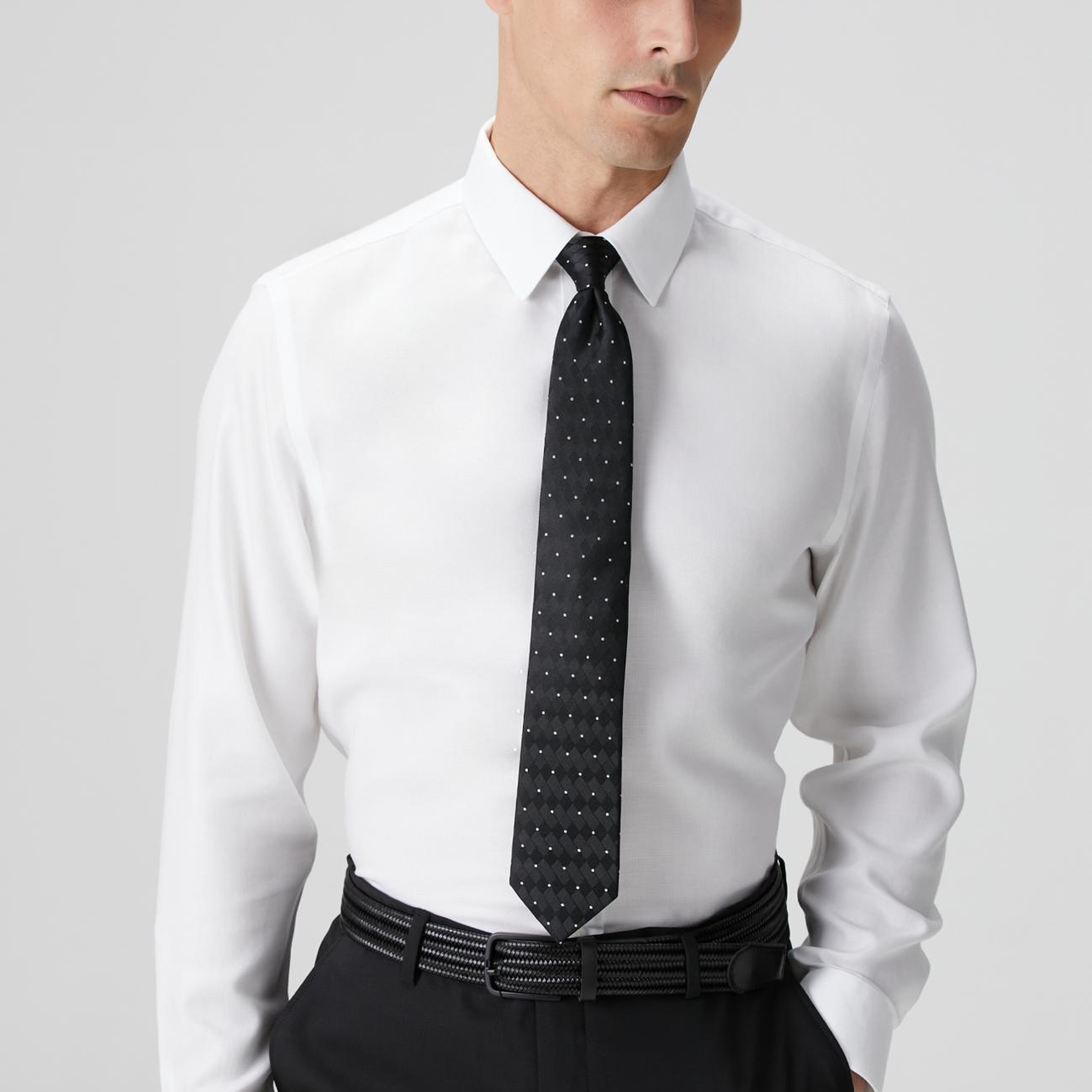 Network Erkek Non-Iron Beyaz Gömlek