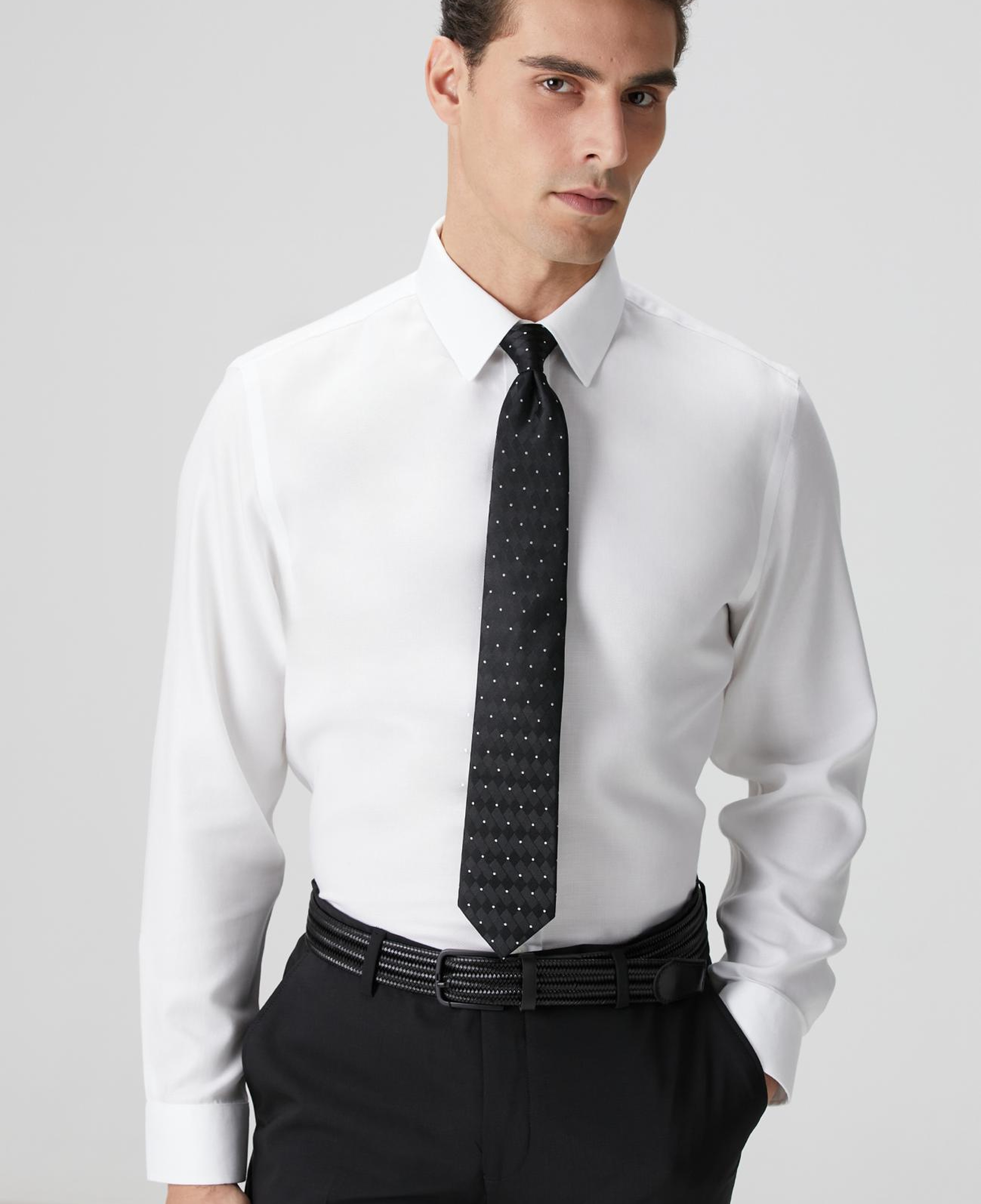 Network Erkek Non-Iron Beyaz Gömlek