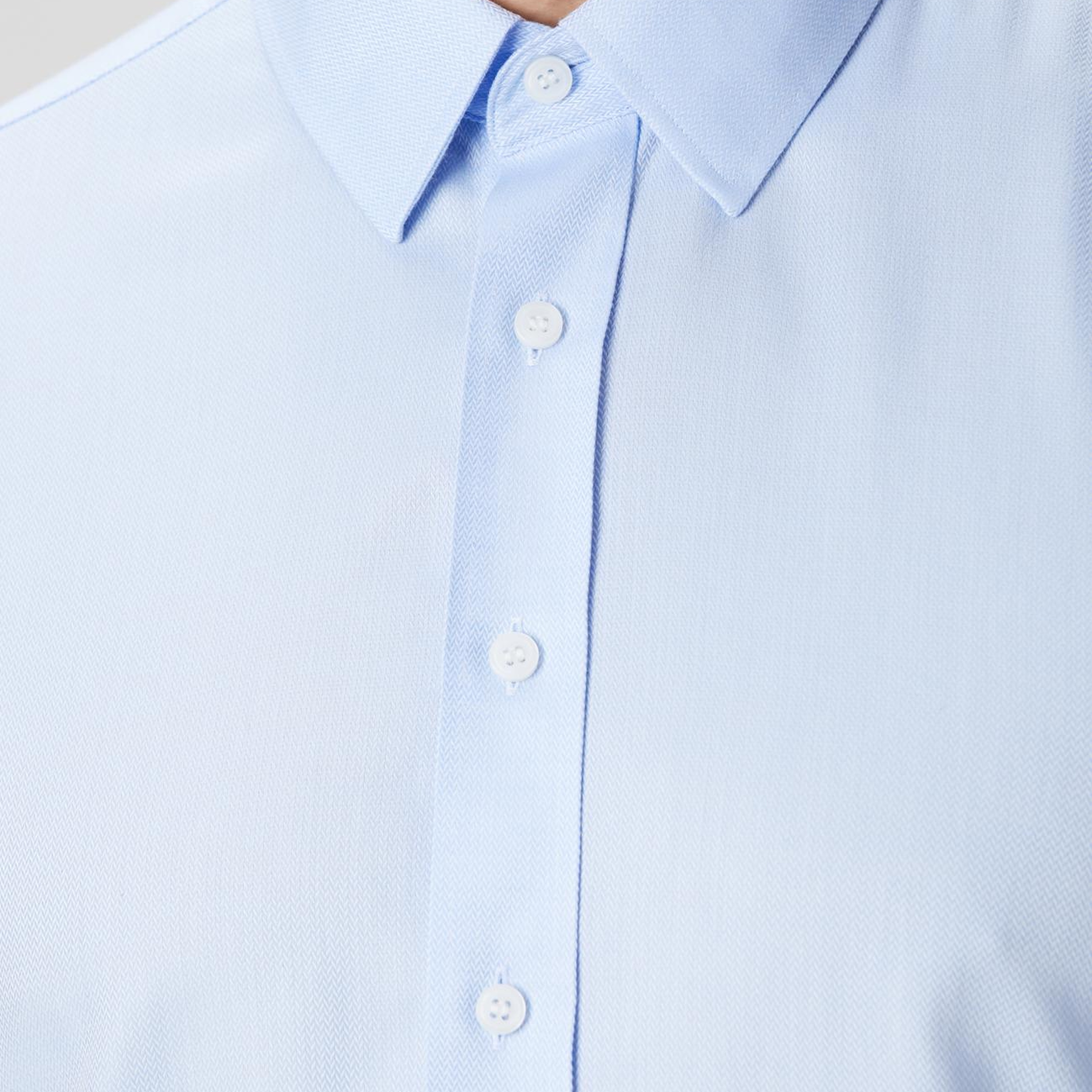 Network Erkek Non-Iron Mavi Balıksırtı Desenli Gömlek