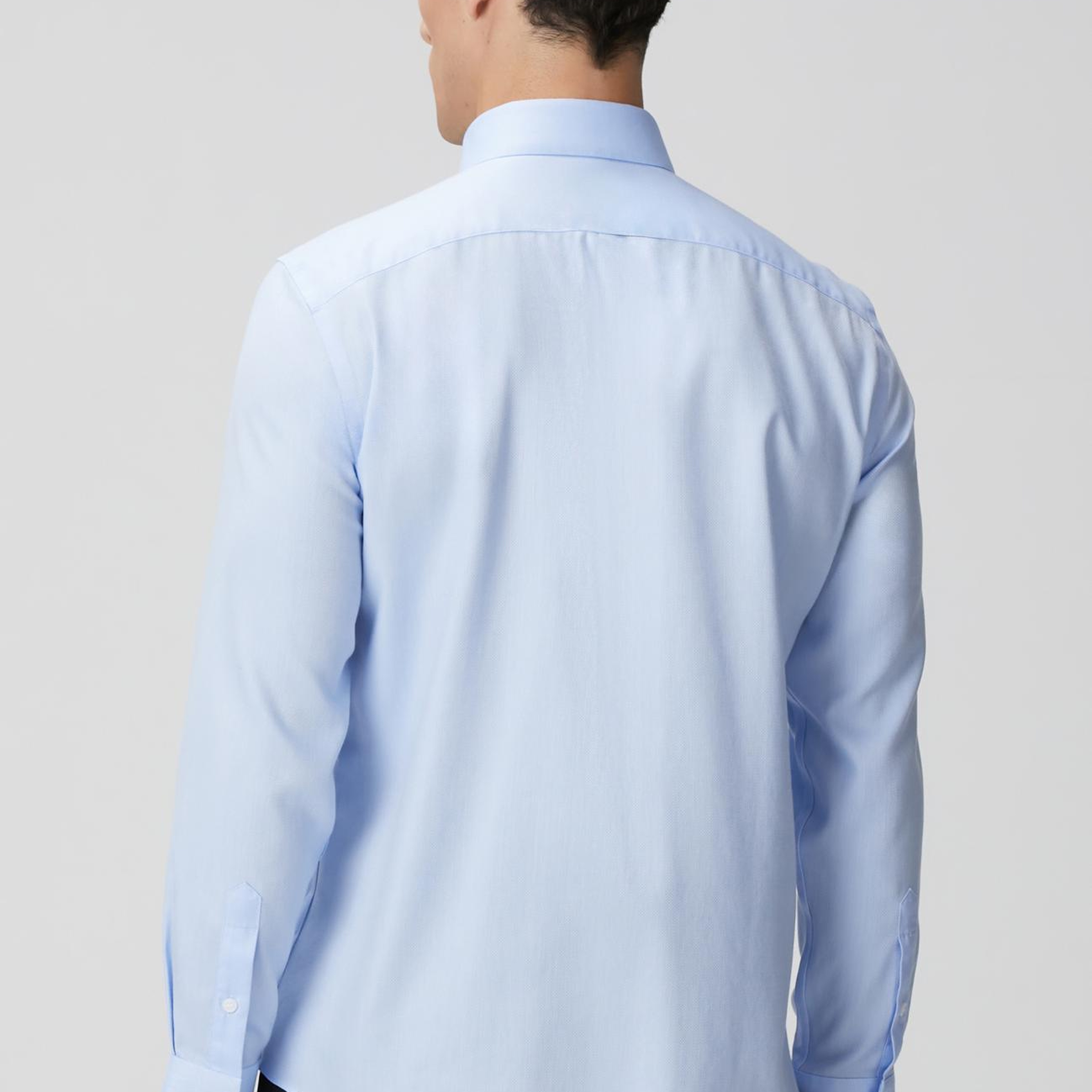 Network Erkek Non-Iron Mavi Balıksırtı Desenli Gömlek