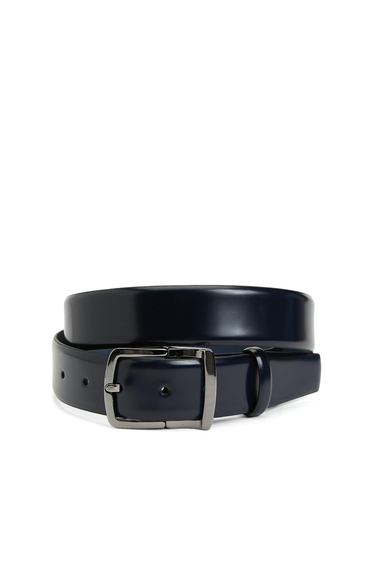 Network Erkek Lacivert Deri Kemer