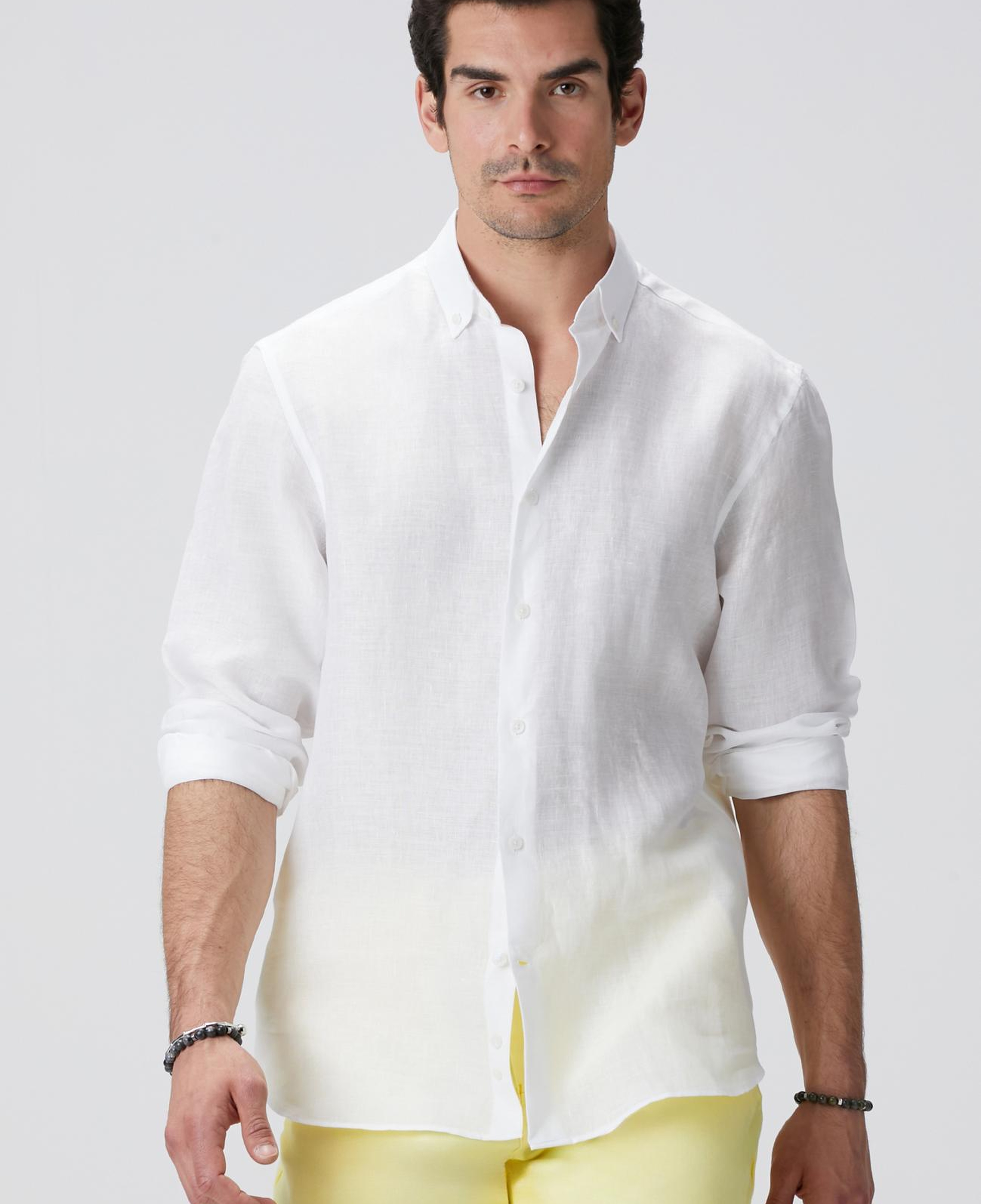 Network Erkek Beyaz Keten Gömlek