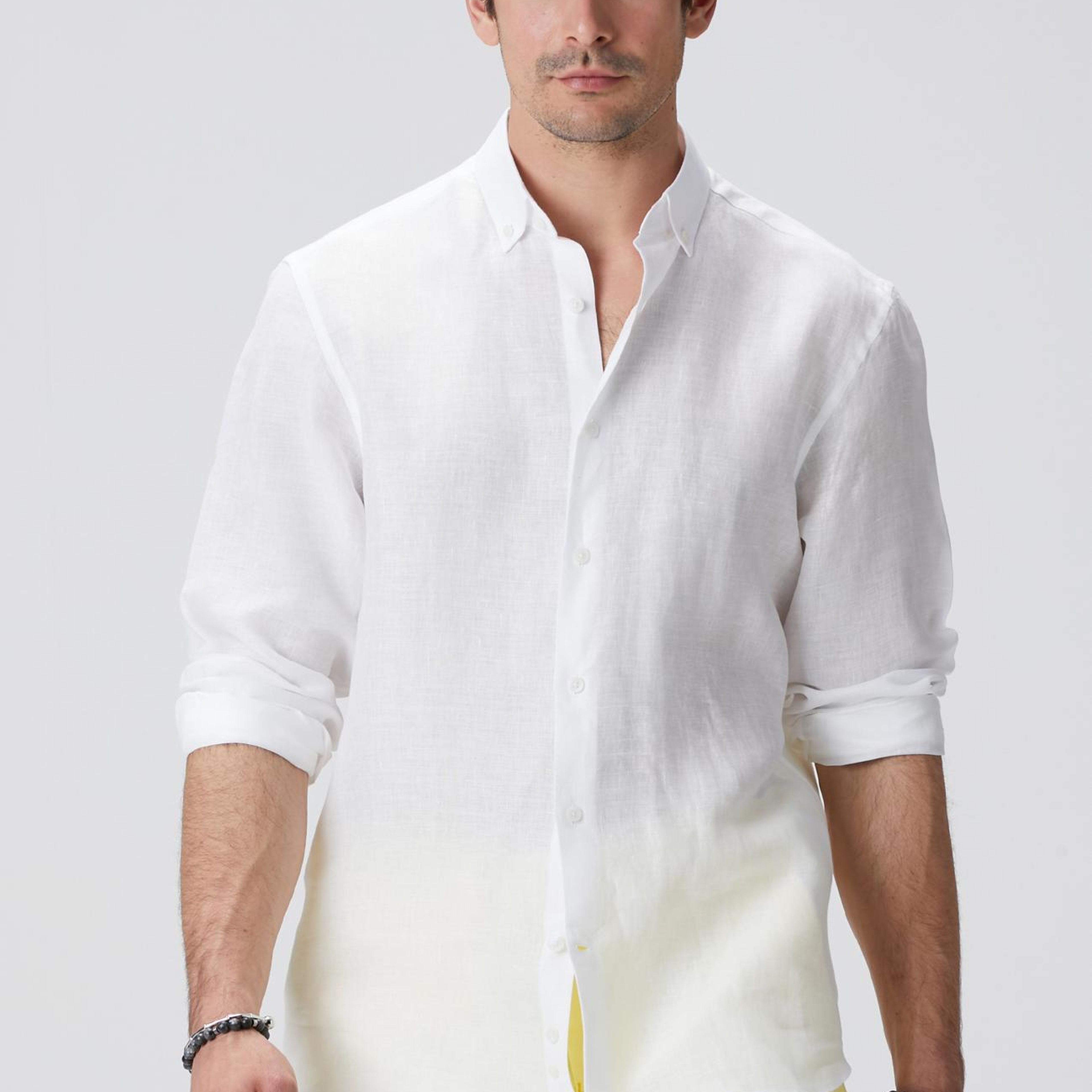 Network Erkek Beyaz Keten Gömlek