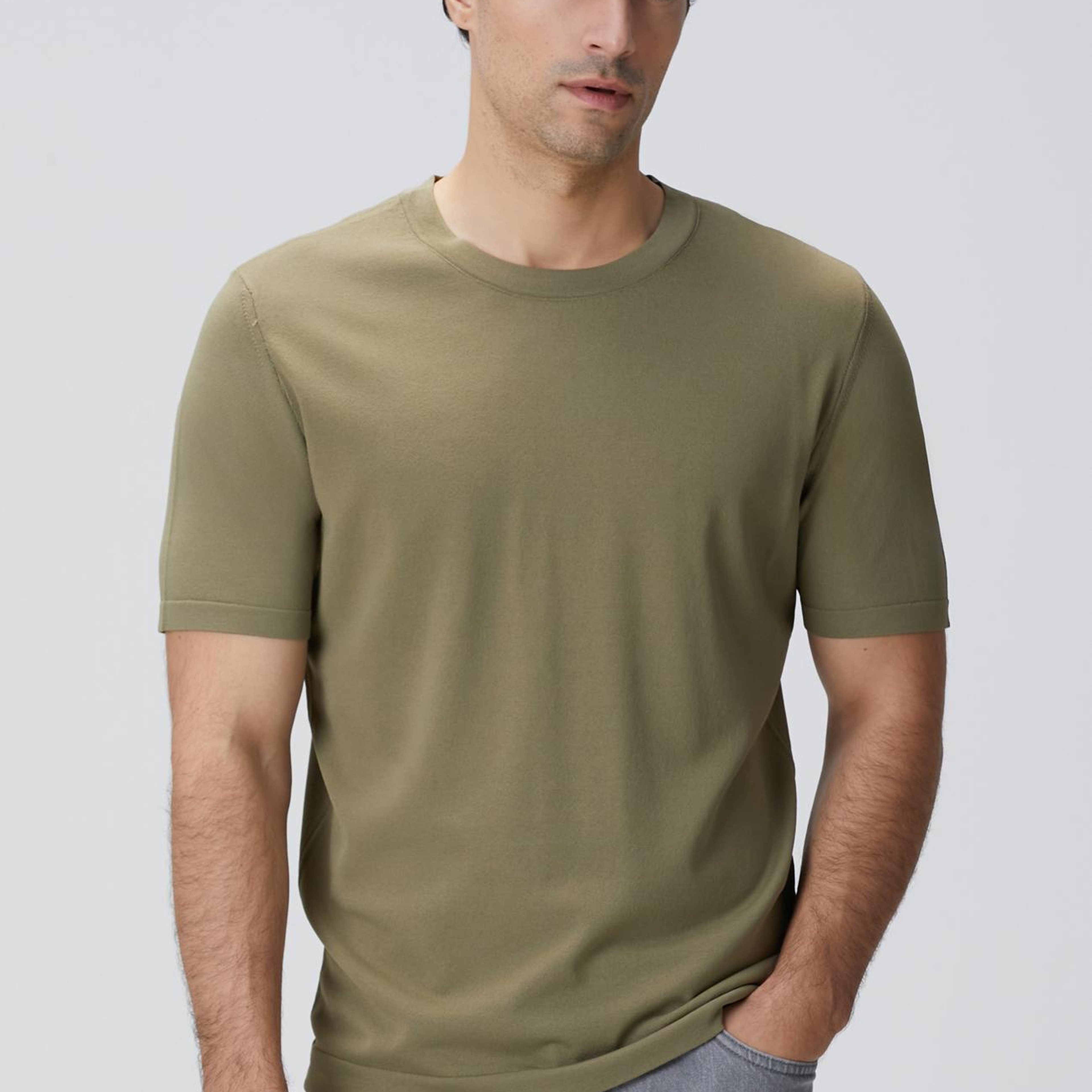 Network Erkek Haki Triko Kazak