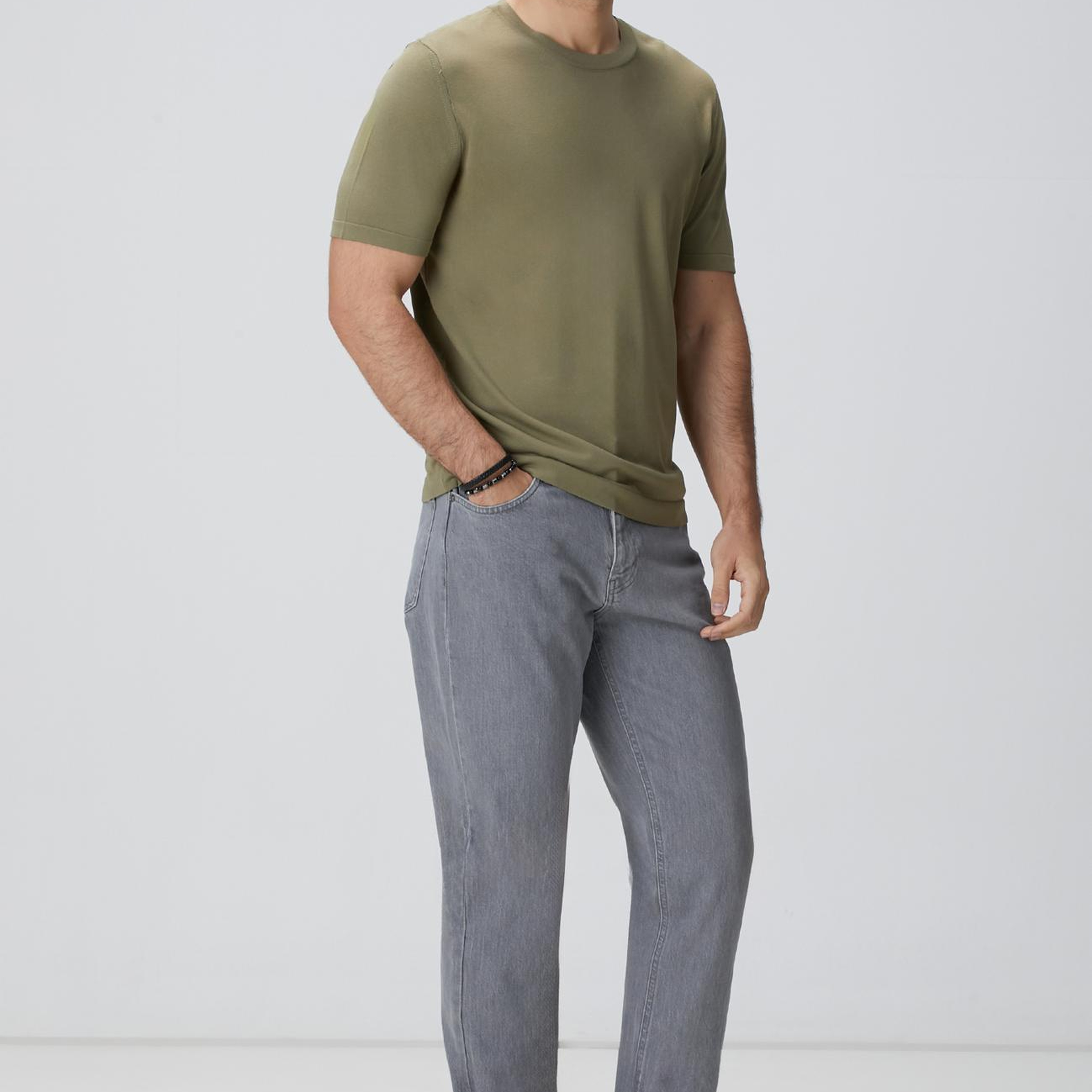 Network Erkek Haki Triko Kazak